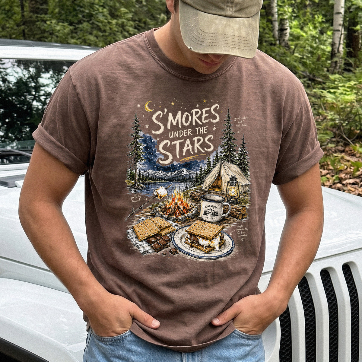 S’mores Under the Stars Comfort Colors Shirt – Campfire Nights Tee