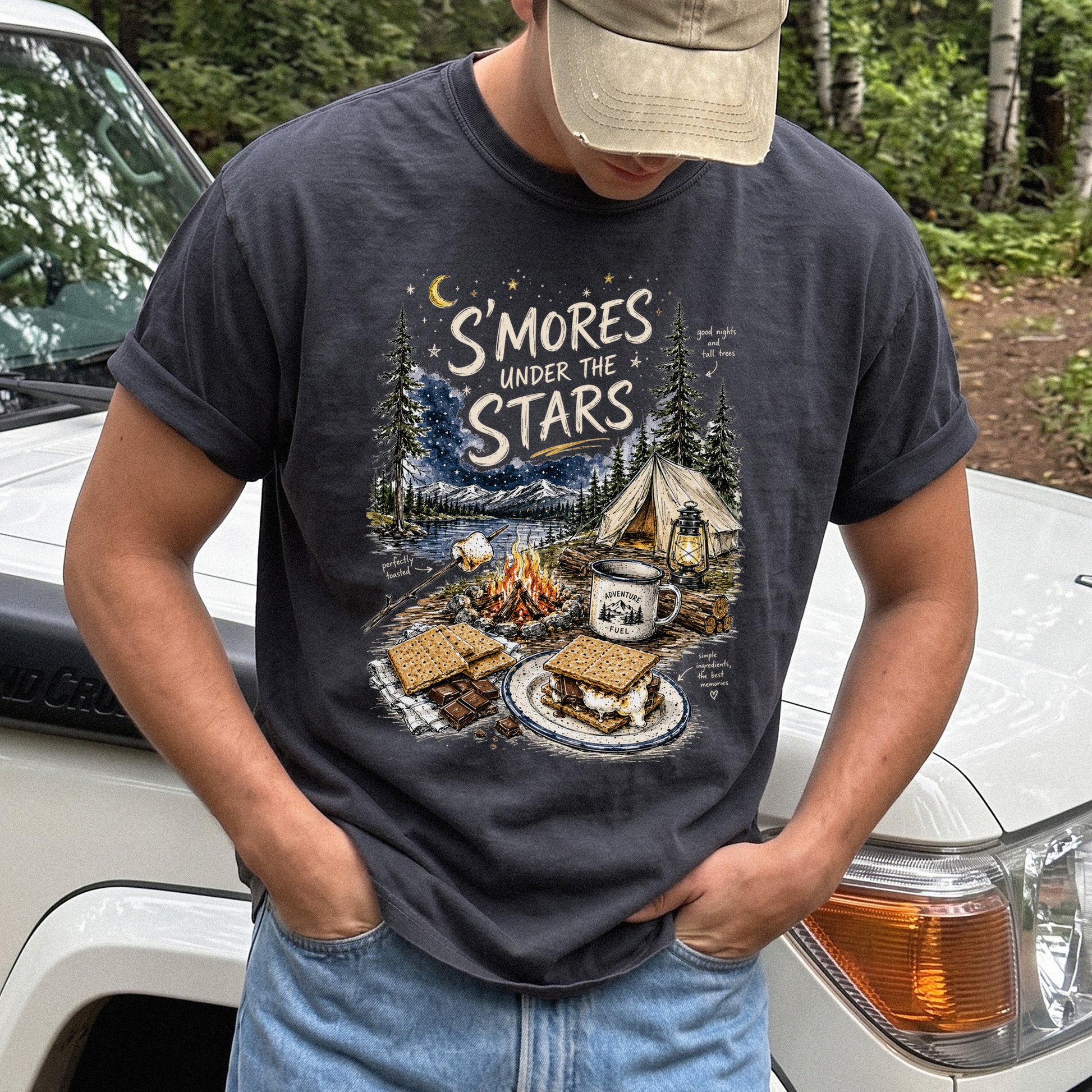 S’mores Under the Stars Comfort Colors Shirt – Campfire Nights Tee