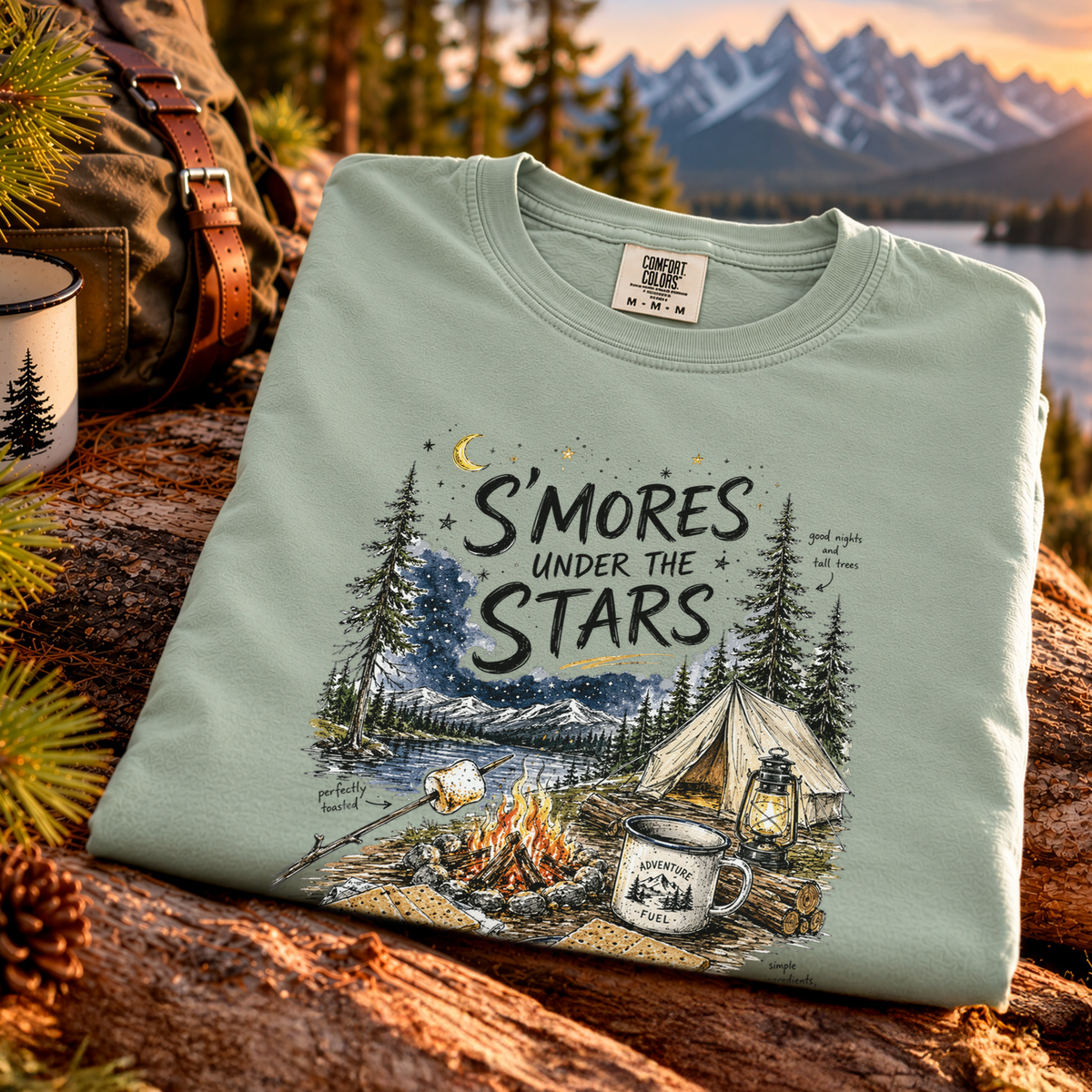 S’mores Under the Stars Comfort Colors Shirt – Campfire Nights Tee
