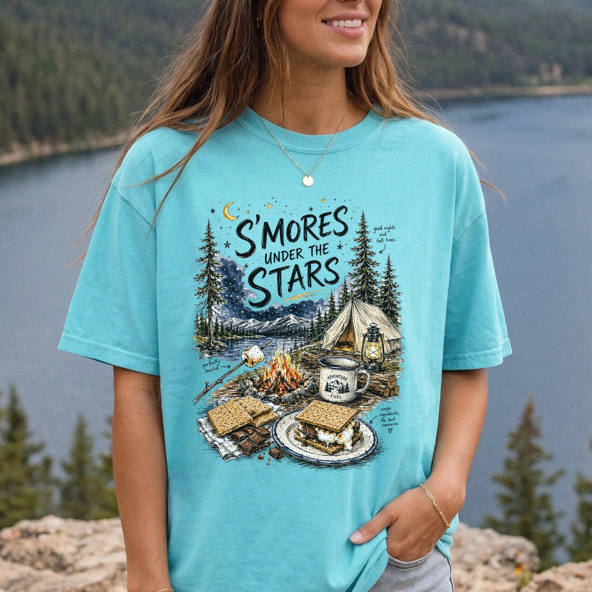 S’mores Under the Stars Comfort Colors Shirt – Campfire Nights Tee