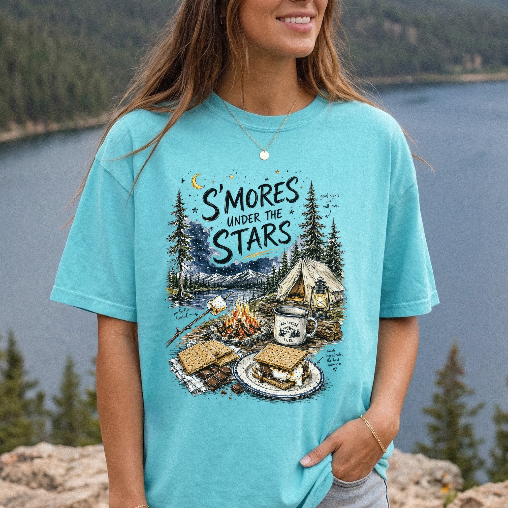 S’mores Under the Stars Comfort Colors Shirt – Campfire Nights Tee