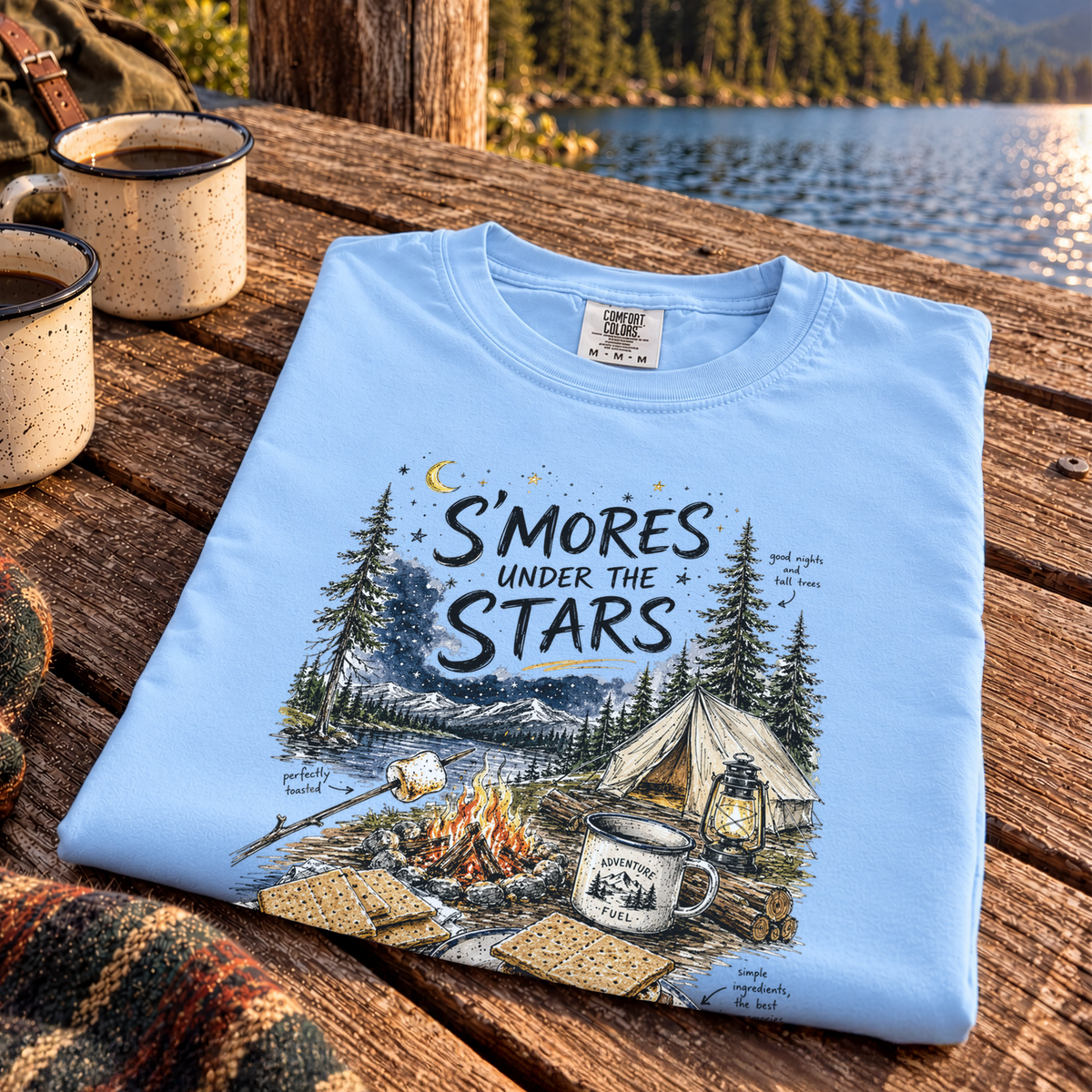 S’mores Under the Stars Comfort Colors Shirt – Campfire Nights Tee