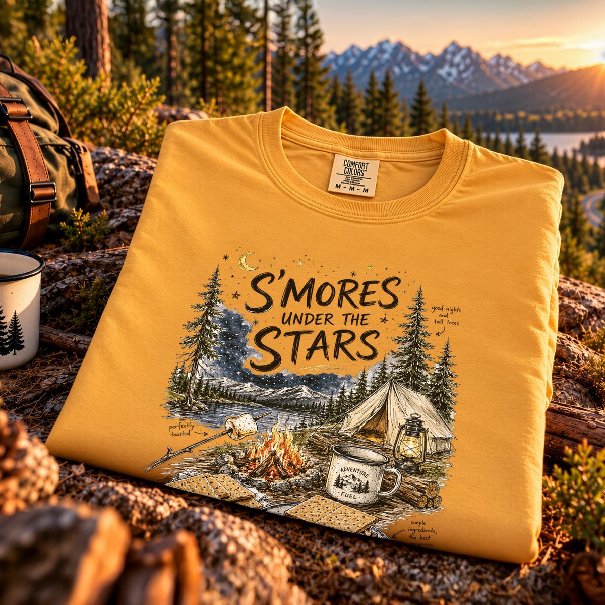 S’mores Under the Stars Comfort Colors Shirt – Campfire Nights Tee