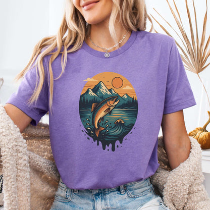 Jumping Salmon Alaskan Spillover T-Shirt – Colorful Hiking & Nature Shirt