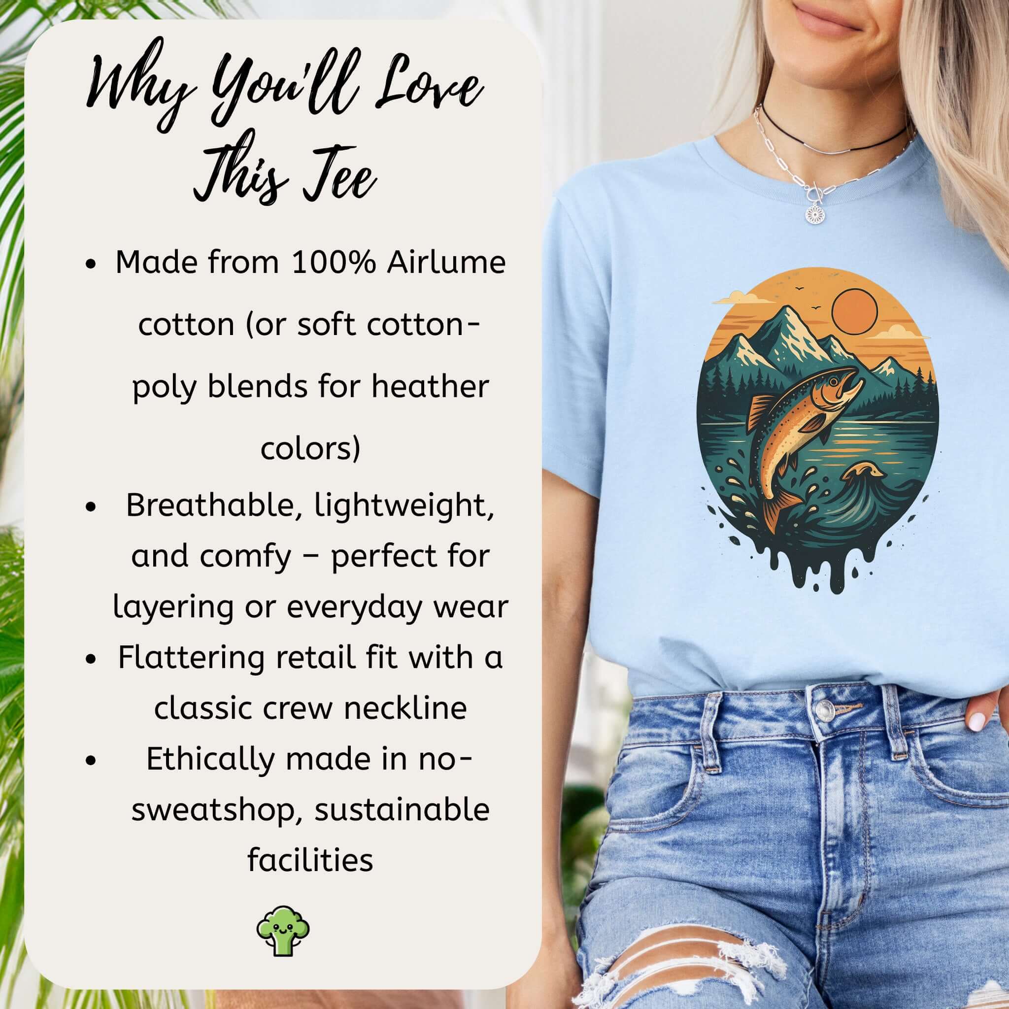 Jumping Salmon Alaskan Spillover T-Shirt – Colorful Hiking & Nature Shirt