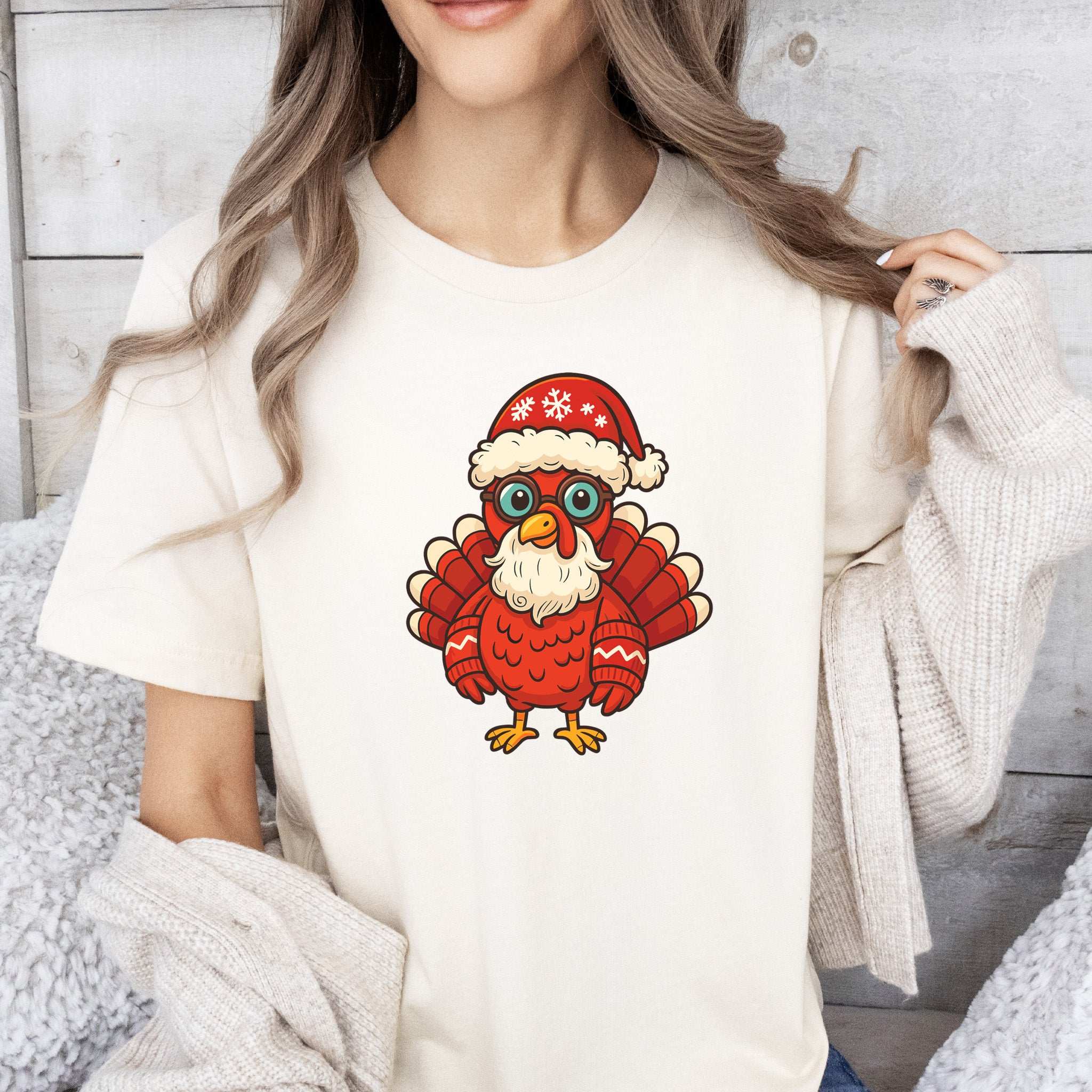 Santa Turkey T-Shirt – Funny Holiday Bird Christmas Tee