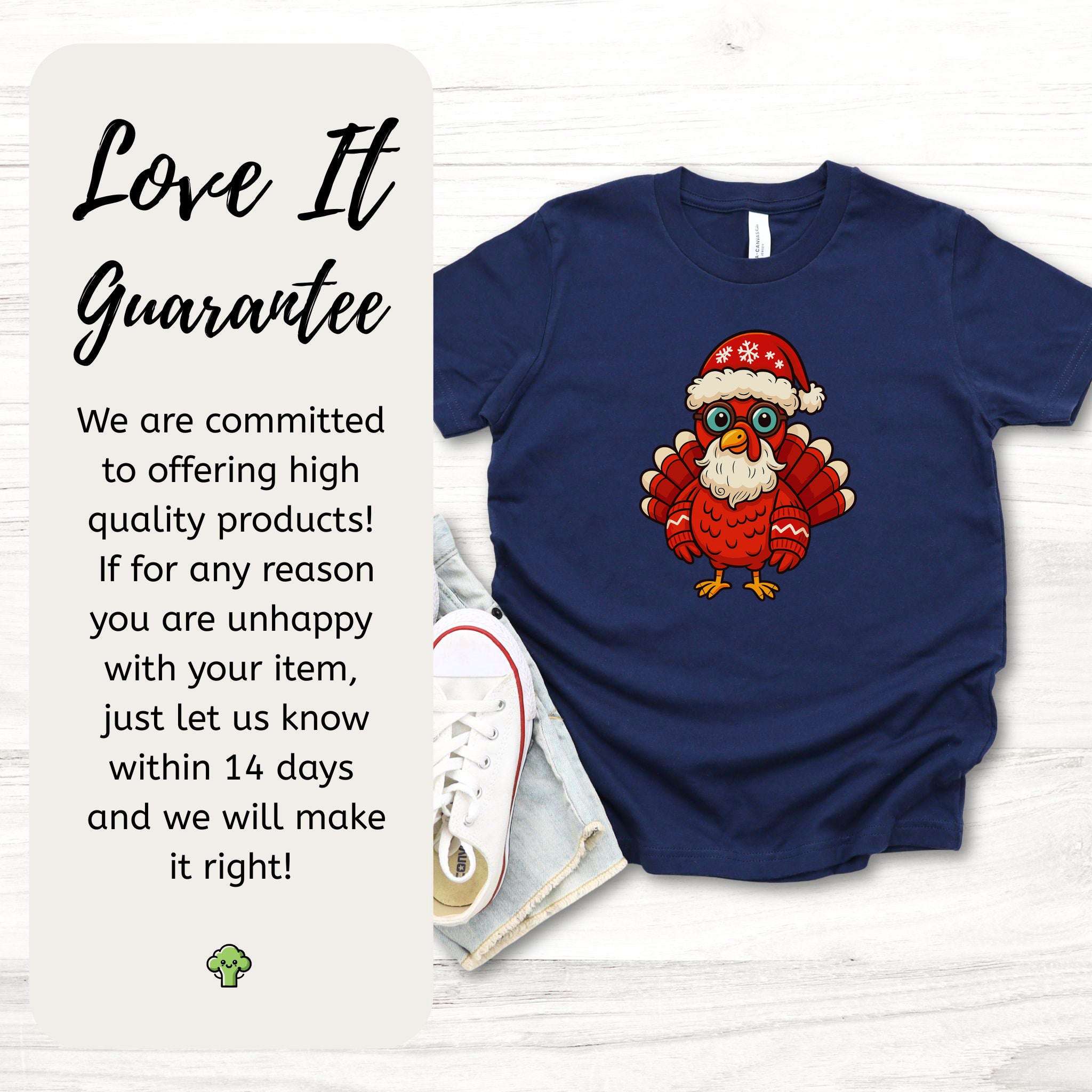 Santa Turkey Kids T-Shirt – Funny Holiday Bird Christmas Tee, Youth Tee