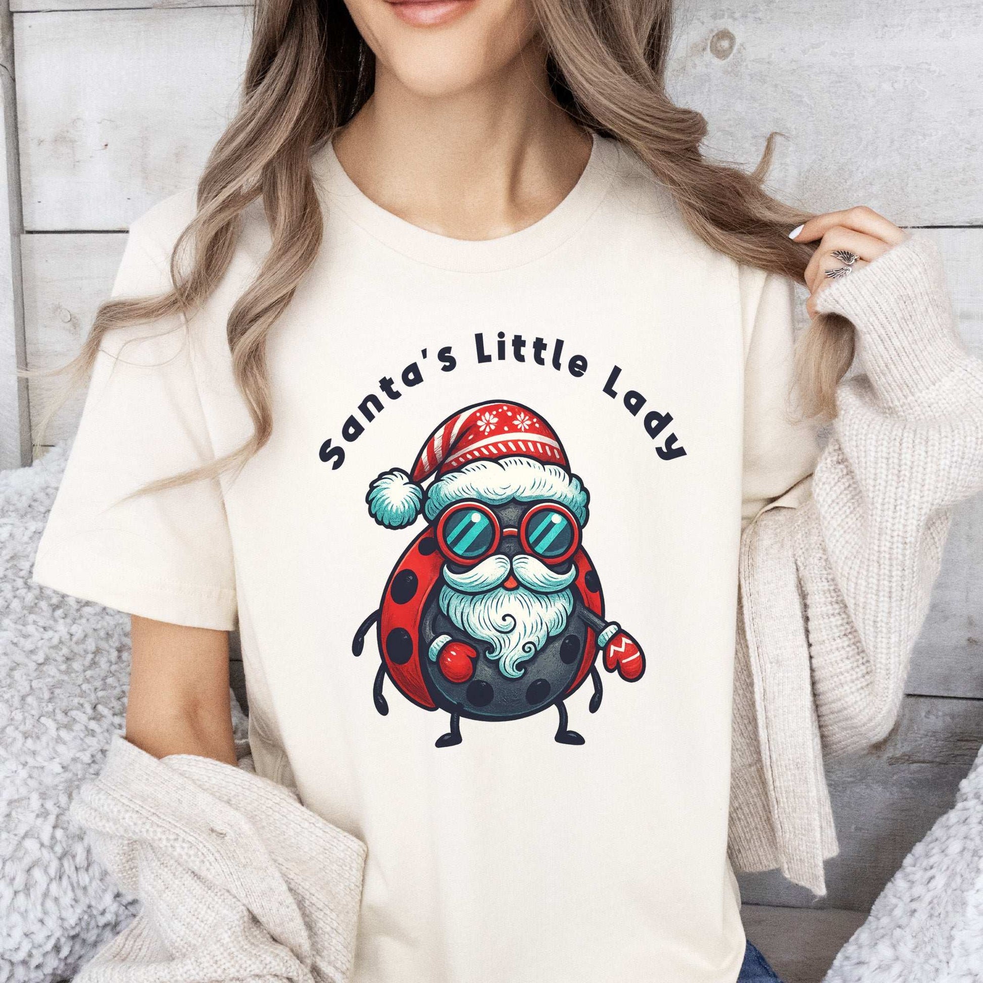 Santa’s Little Lady T-Shirt – Funny Ladybug Christmas Bug Tee