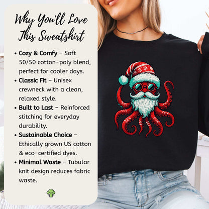 Santa Kraken Sweatshirt – Funny Octopus Christmas Sea Life Style