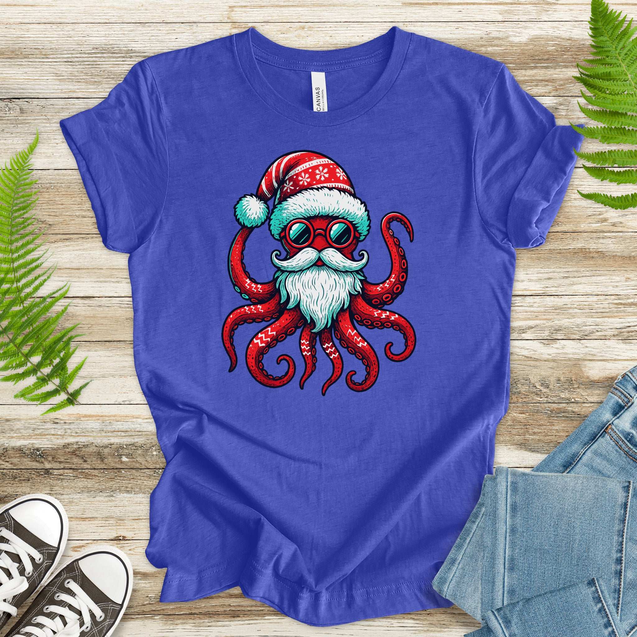 Santa Kraken T-Shirt – Funny Octopus Christmas Sea Life Tee