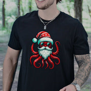 Santa Kraken T-Shirt – Funny Octopus Christmas Sea Life Tee