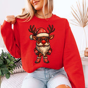 Santa Beard Reindeer Sweatshirt – Funny Christmas Deer Gift