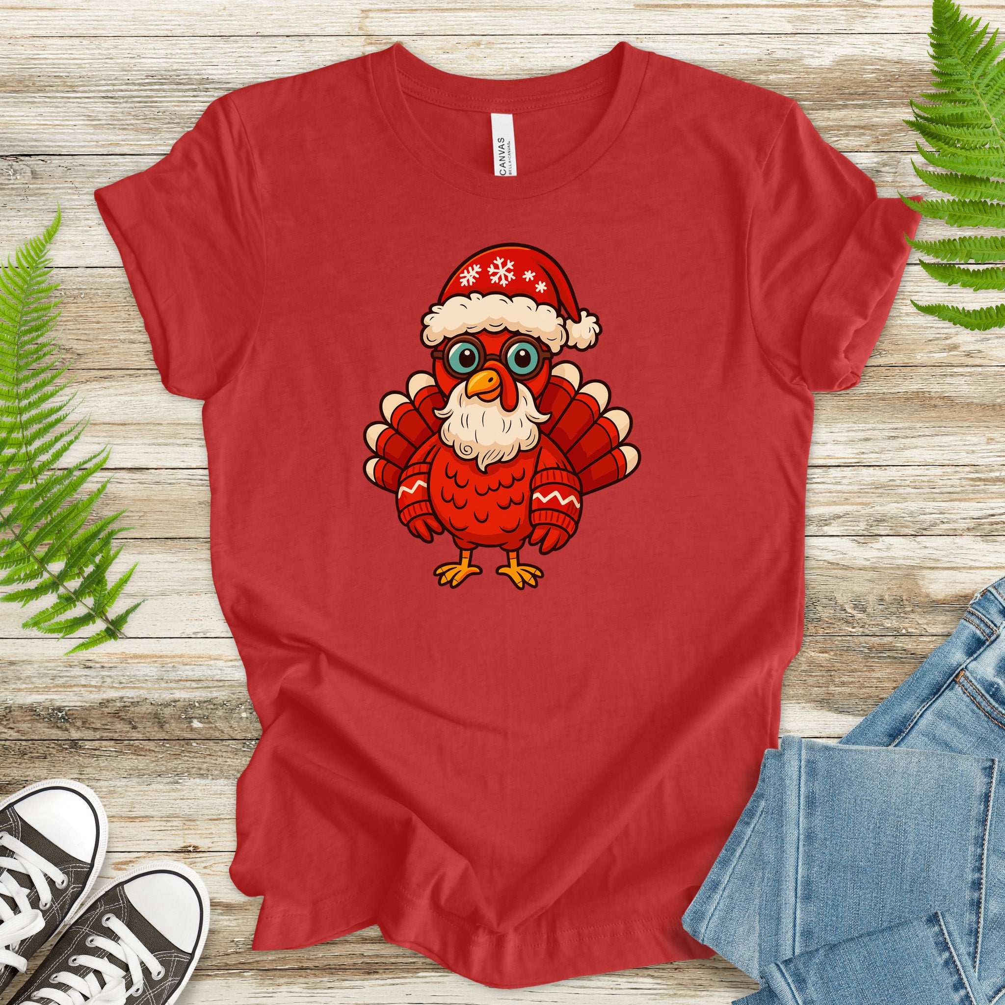 Santa Turkey T-Shirt – Funny Holiday Bird Christmas Tee