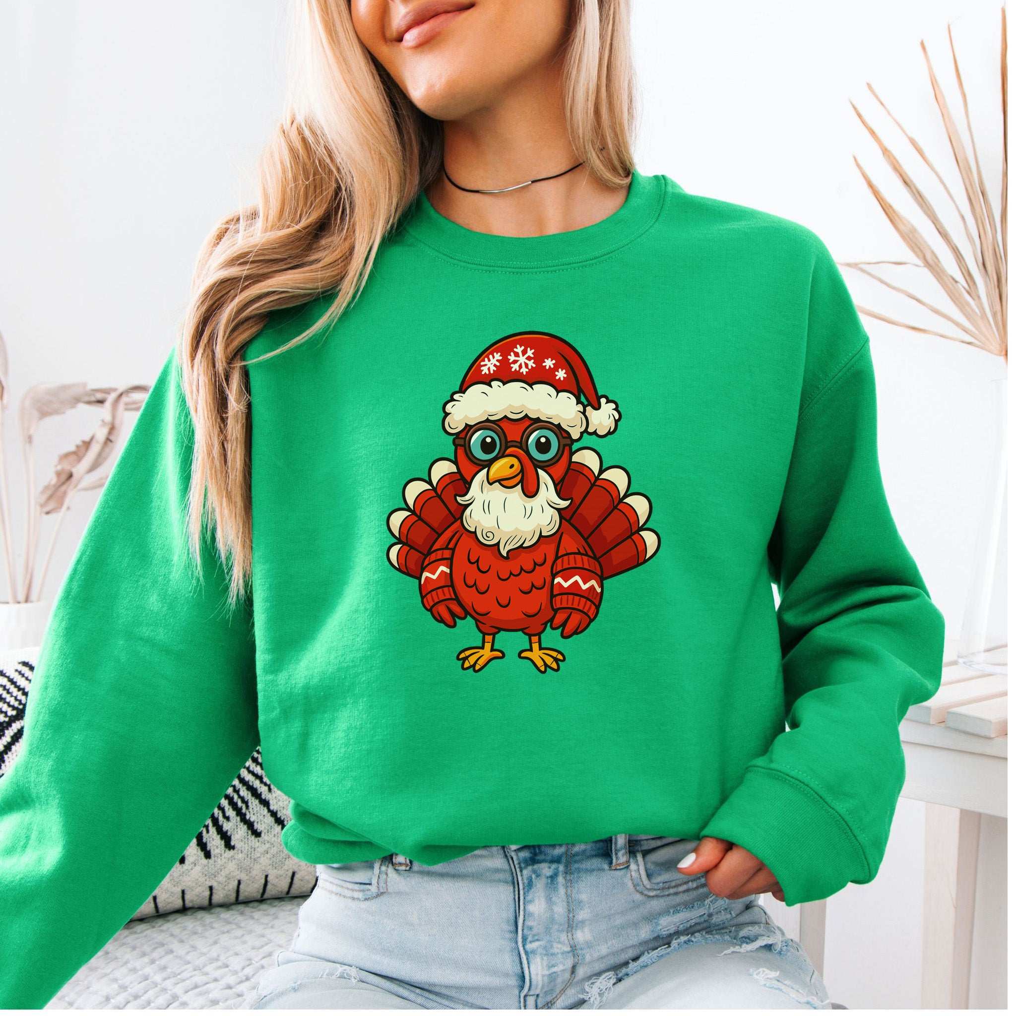 Santa Turkey Sweatshirt – Funny Holiday Bird Christmas Chaos