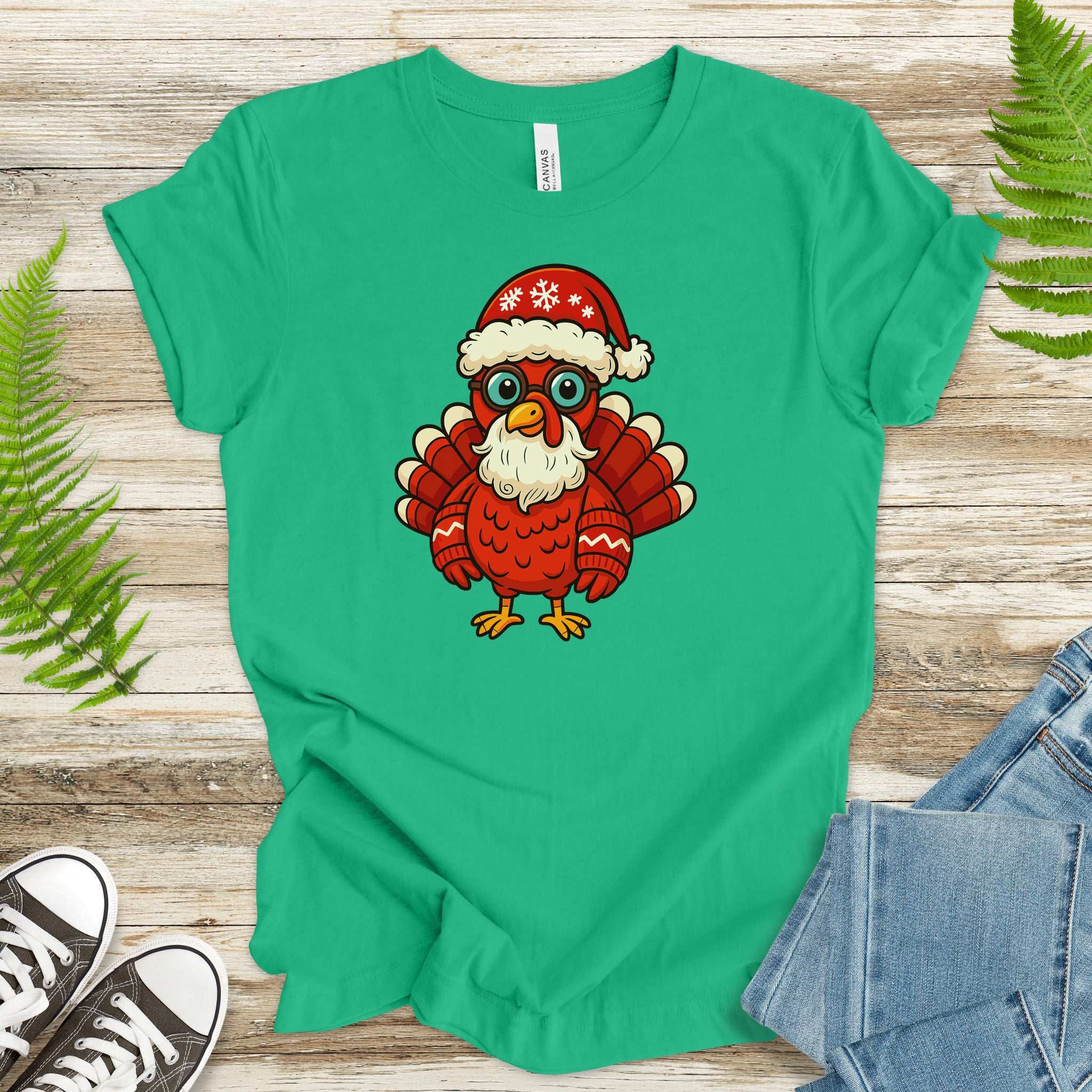 Santa Turkey T-Shirt – Funny Holiday Bird Christmas Tee