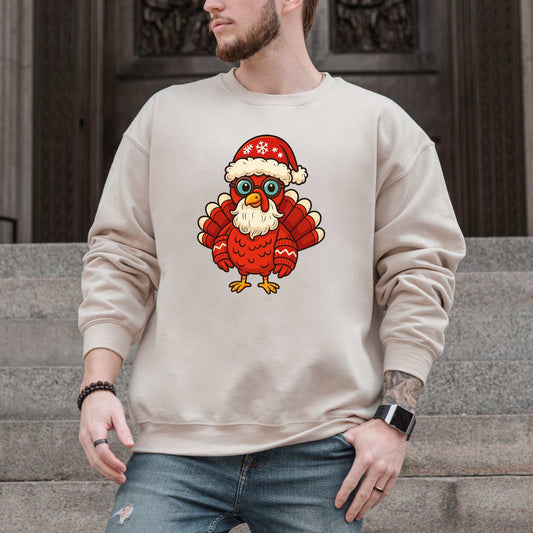 Santa Turkey Sweatshirt – Funny Holiday Bird Christmas Chaos
