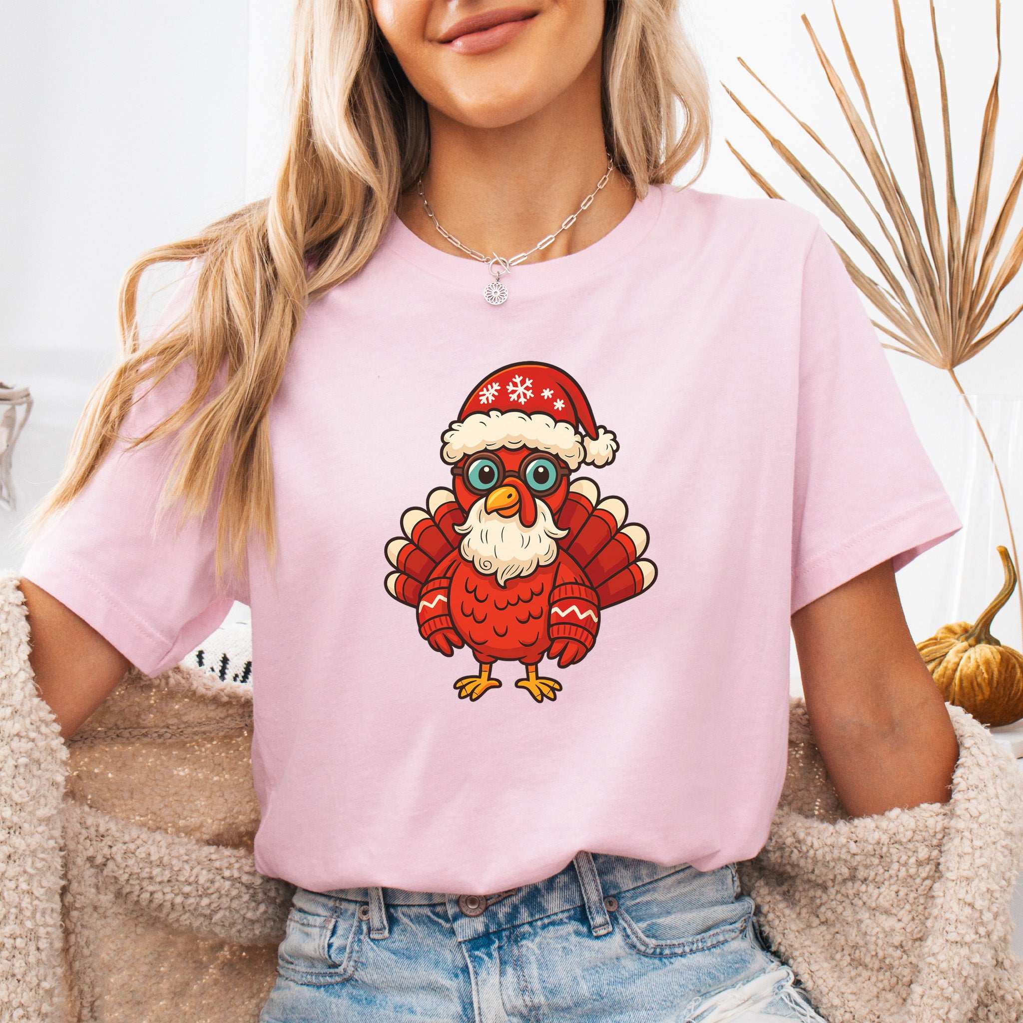 Santa Turkey T-Shirt – Funny Holiday Bird Christmas Tee