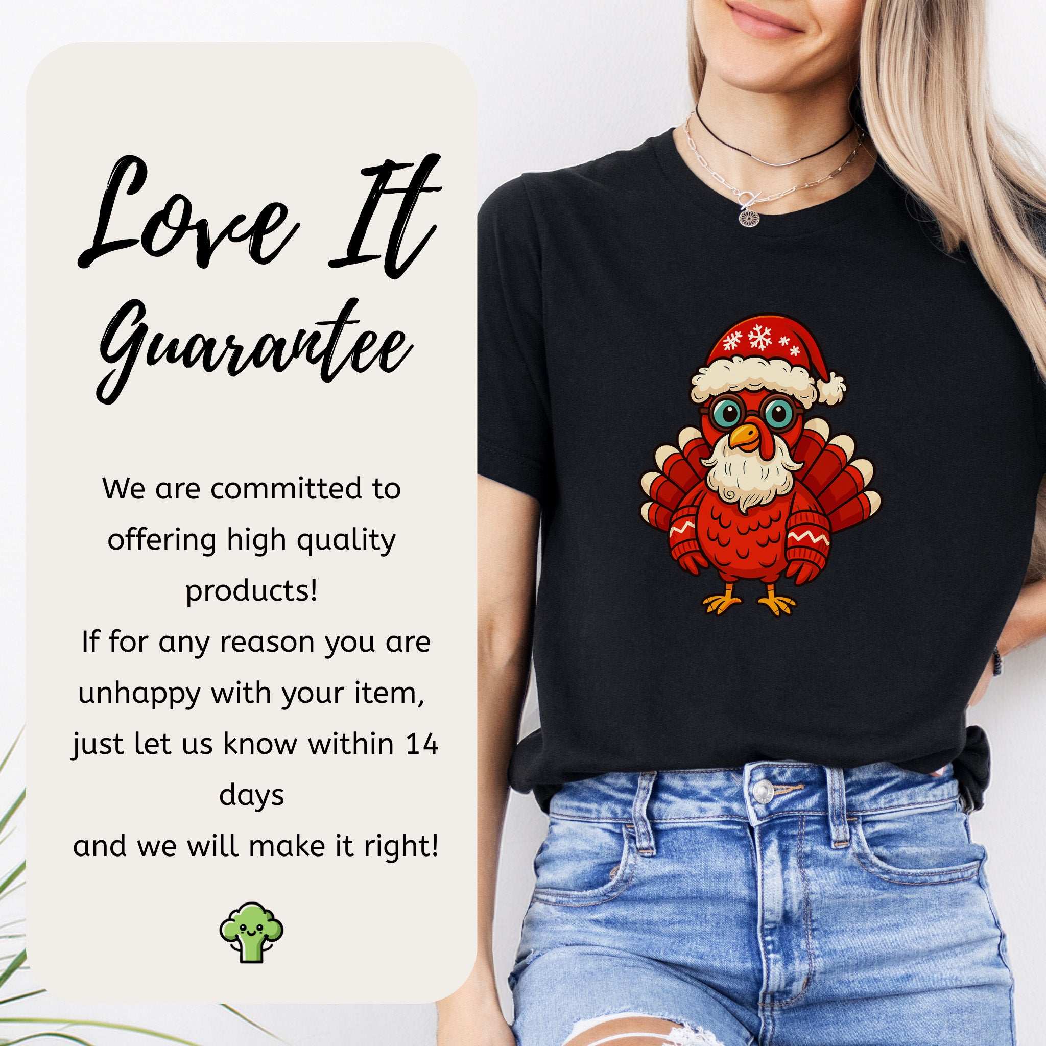 Santa Turkey T-Shirt – Funny Holiday Bird Christmas Tee
