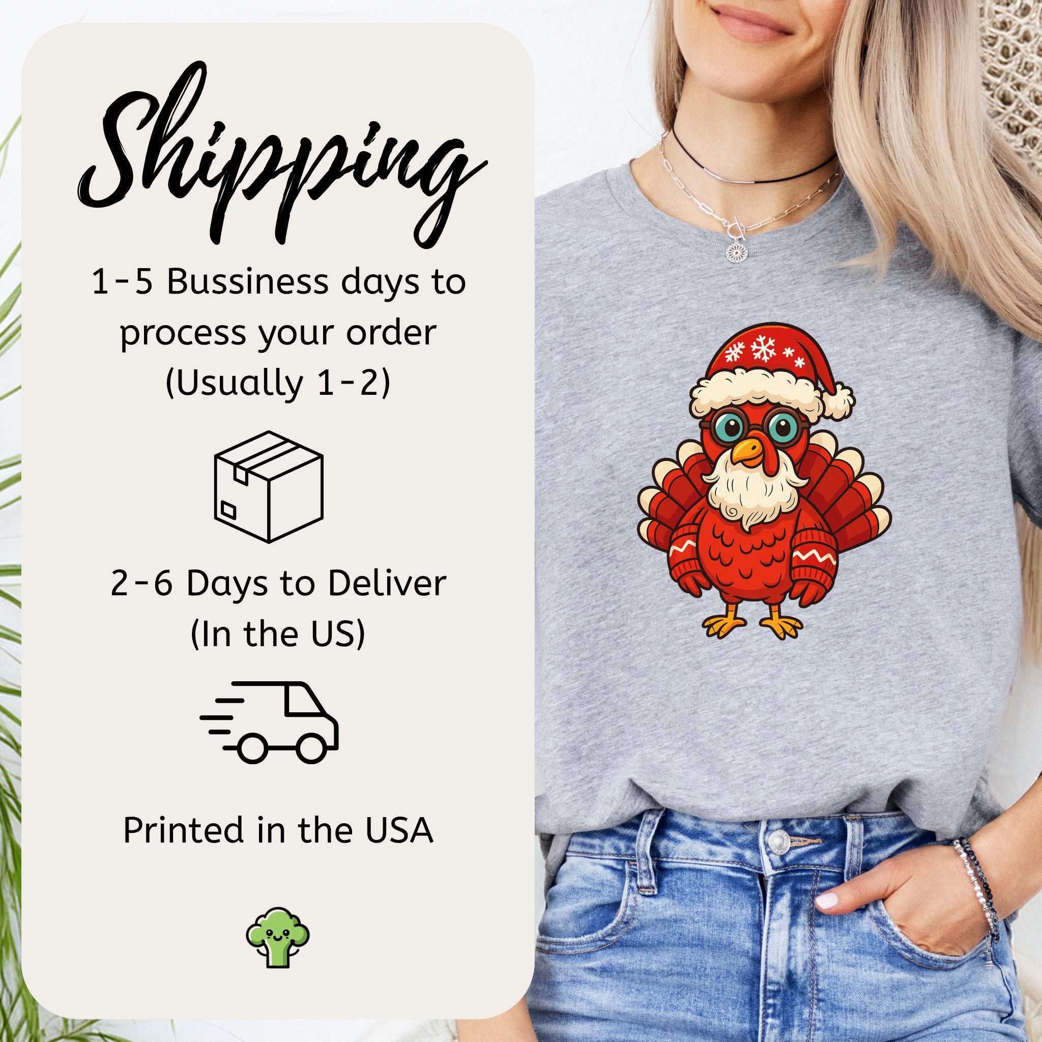 Santa Turkey T-Shirt – Funny Holiday Bird Christmas Tee