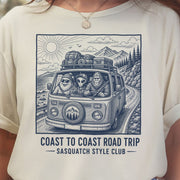 Coast to Coast Road Trip Sasquatch Style Club Van Life T-Shirt