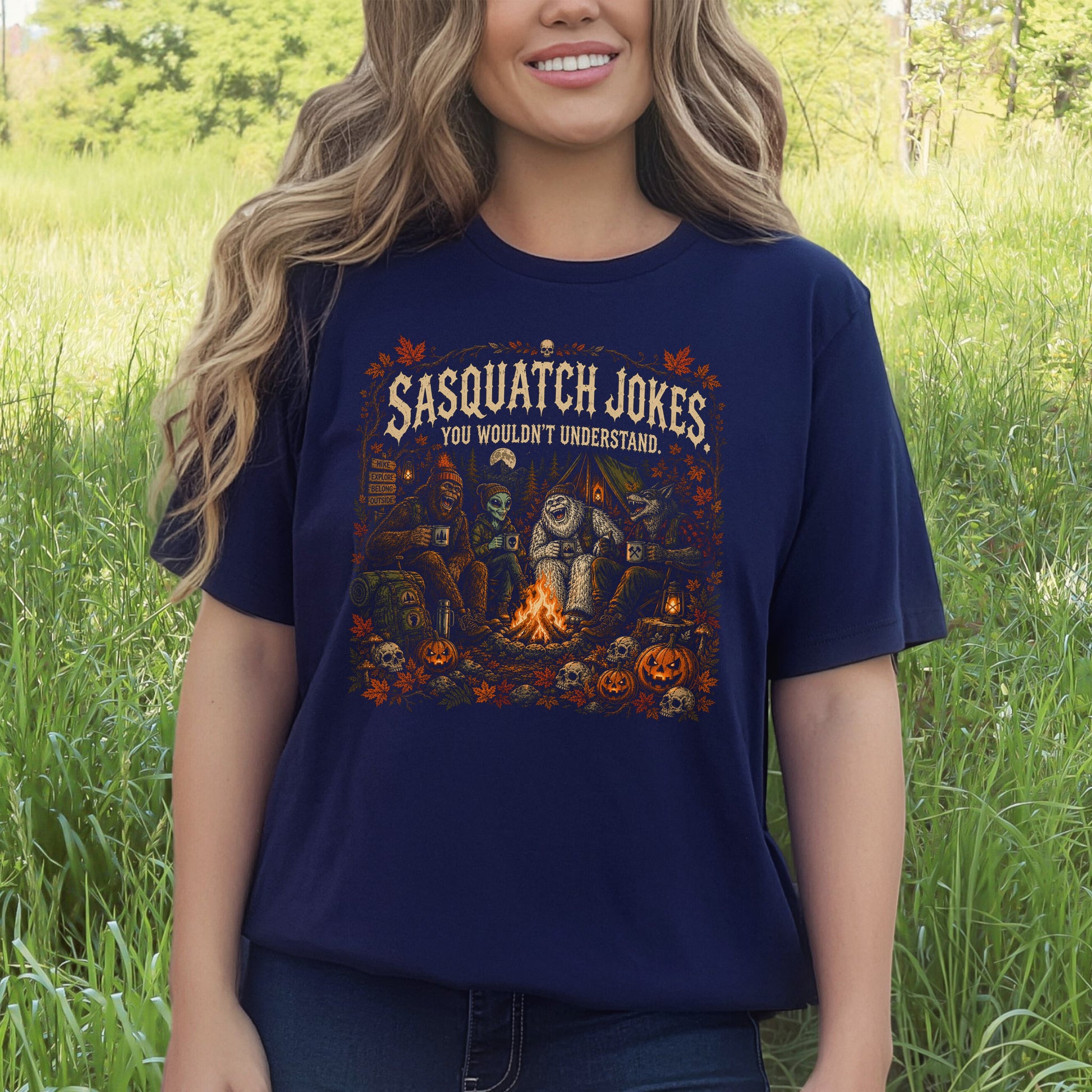 Sasquatch Jokes You Wouldn’t Understand Cryptid Campfire Halloween T-Shirt