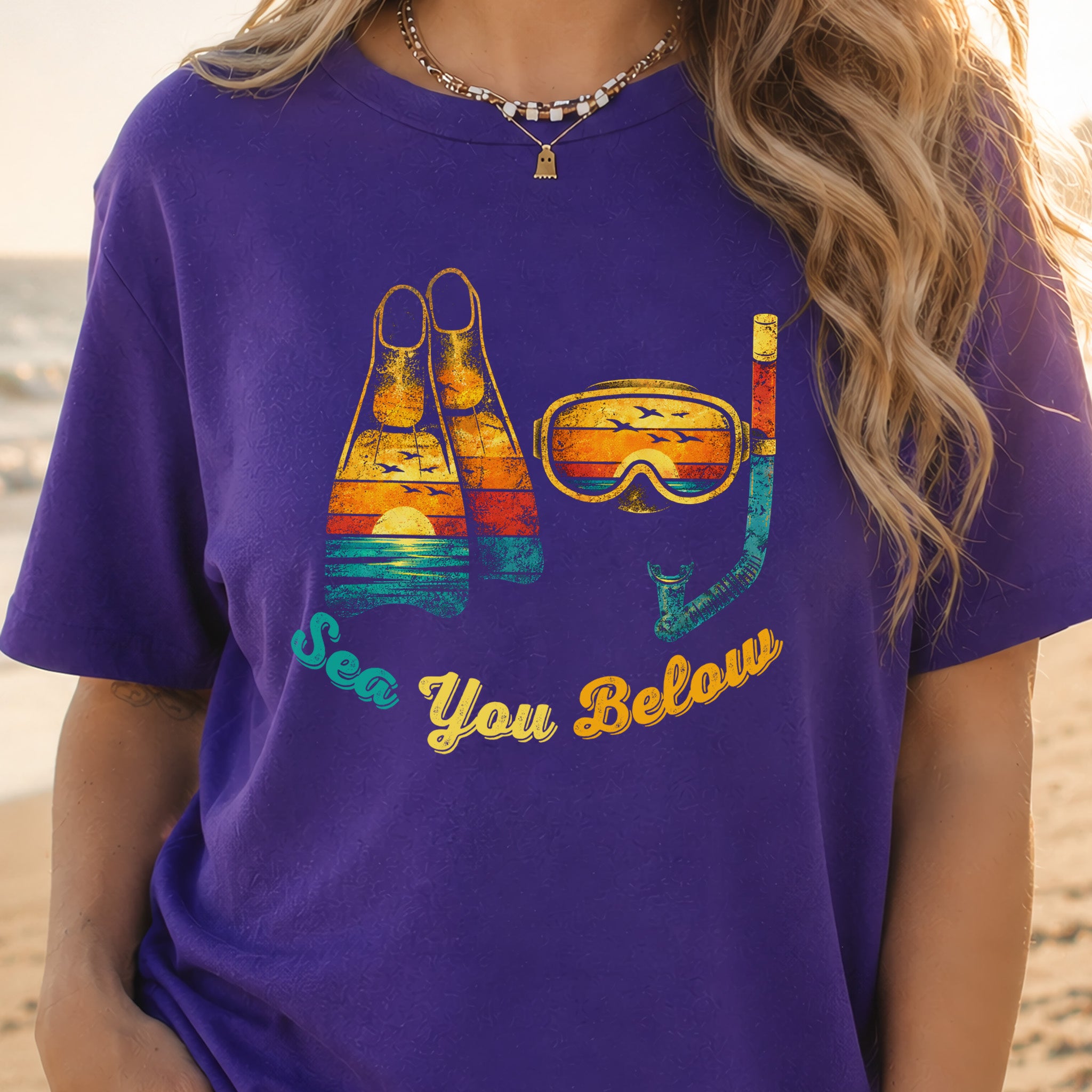 Sea You Below Retro Snorkeling Adventure T-Shirt