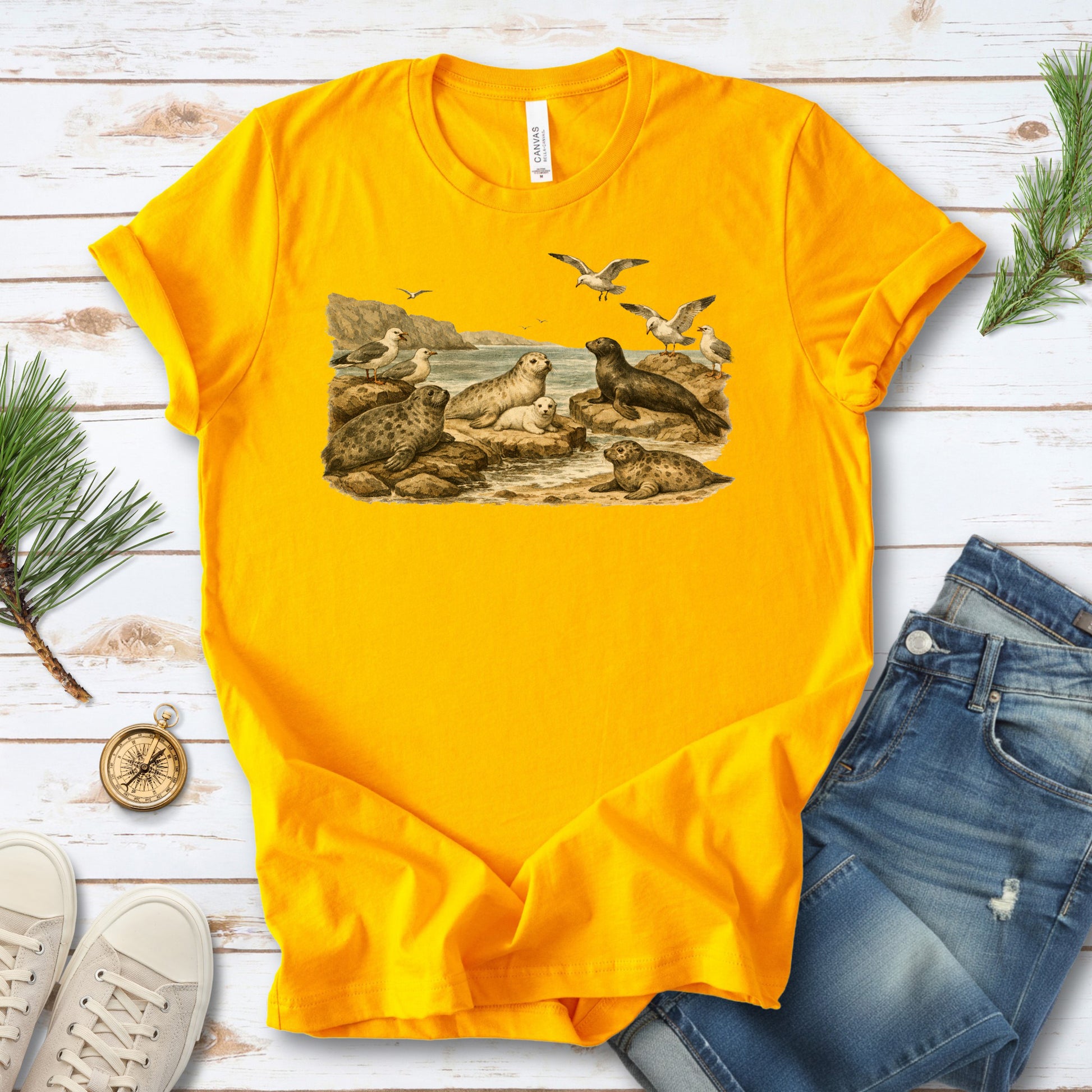 Seaside Rest Vintage Coastal Wildlife T-Shirt