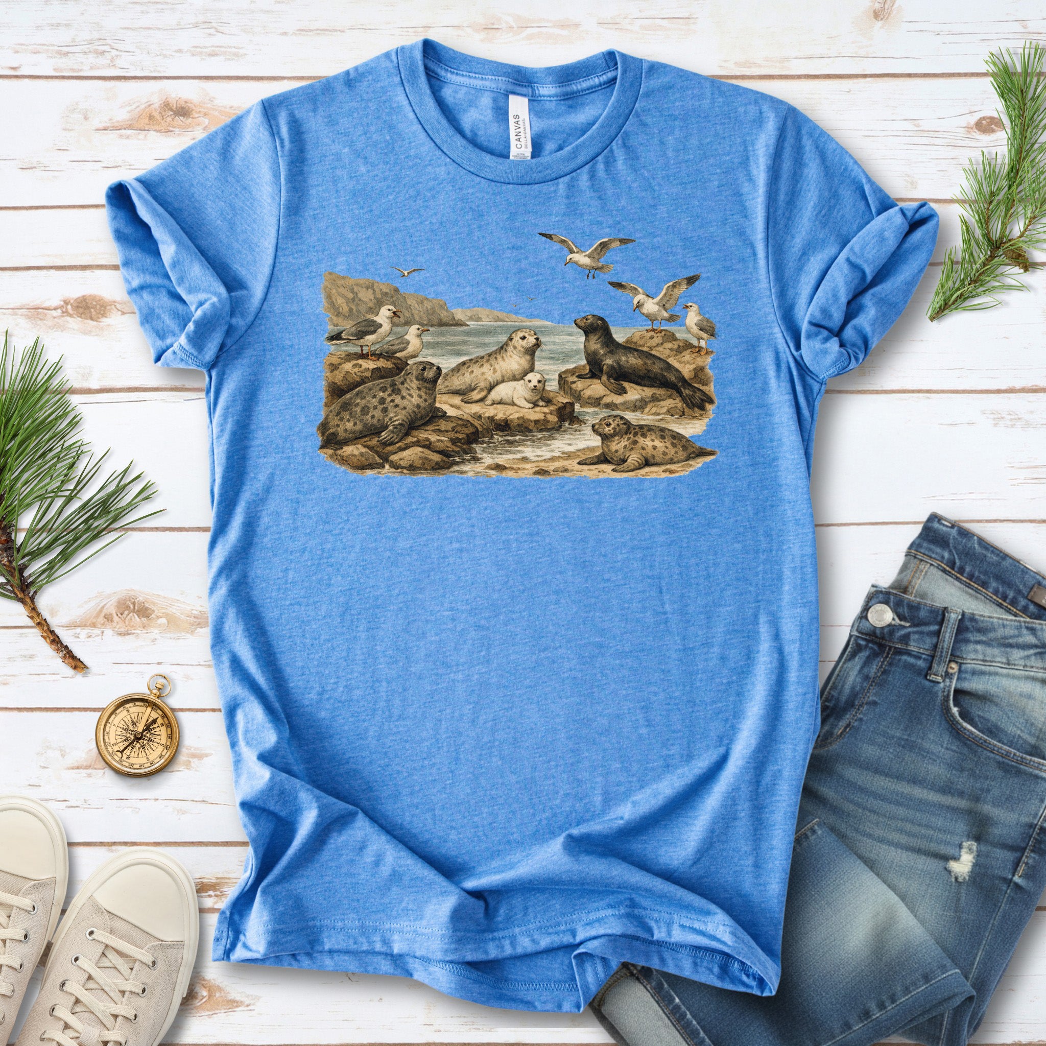 Seaside Rest Vintage Coastal Wildlife T-Shirt