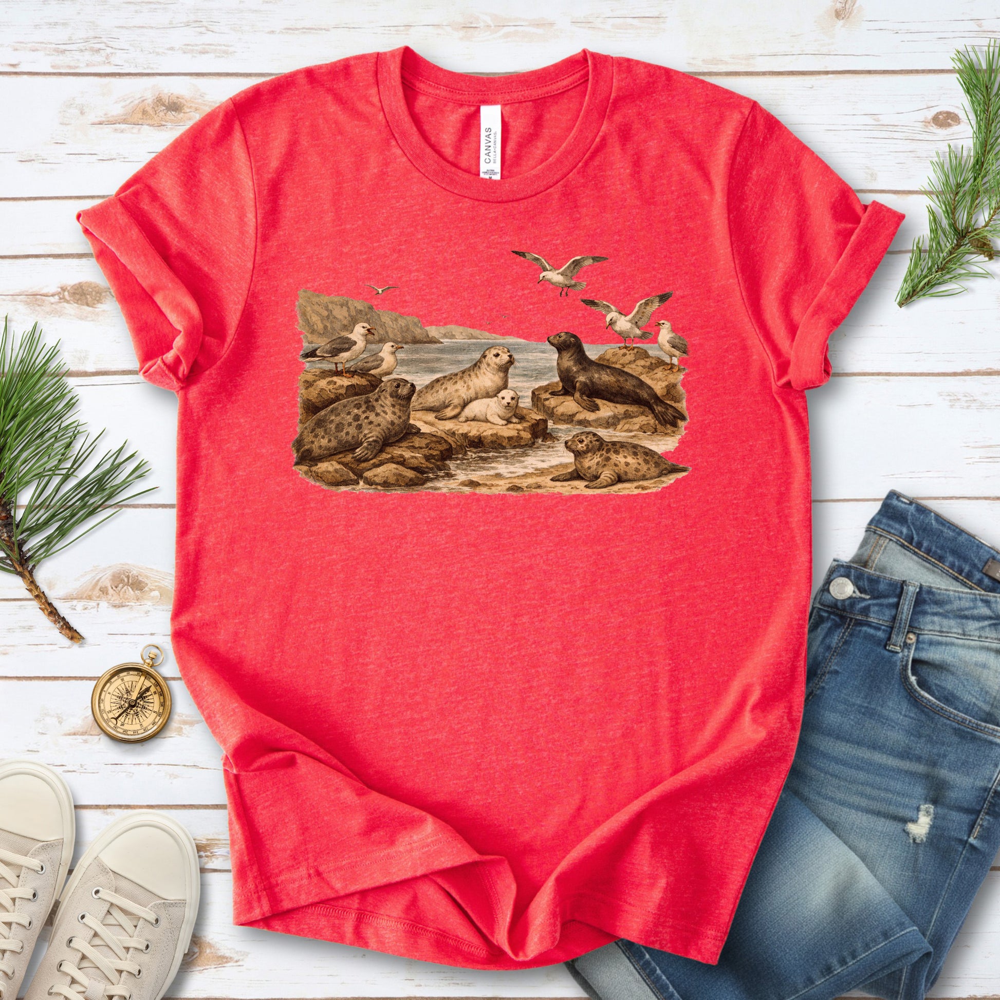Seaside Rest Vintage Coastal Wildlife T-Shirt