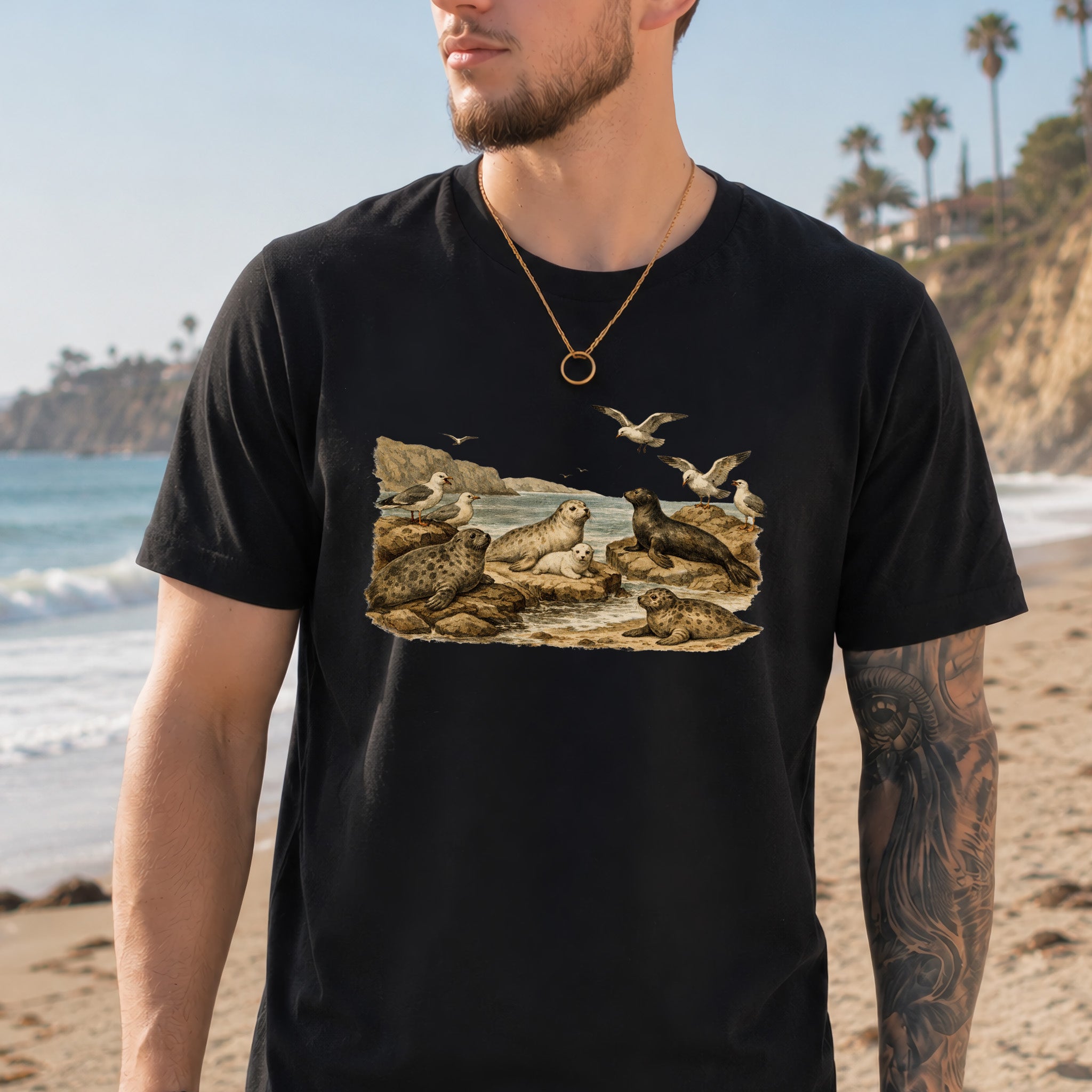 Seaside Rest Vintage Coastal Wildlife T-Shirt