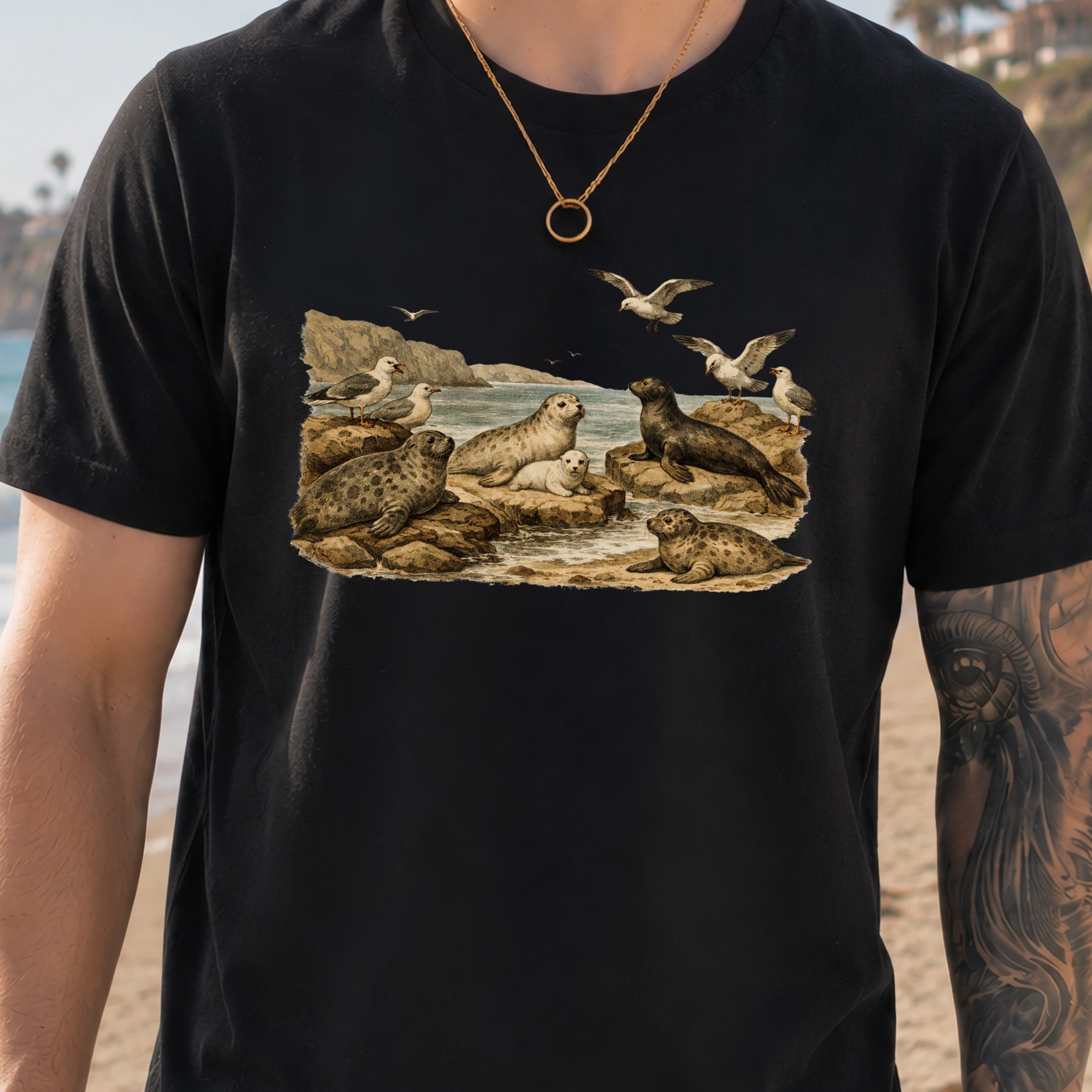 Seaside Rest Vintage Coastal Wildlife T-Shirt