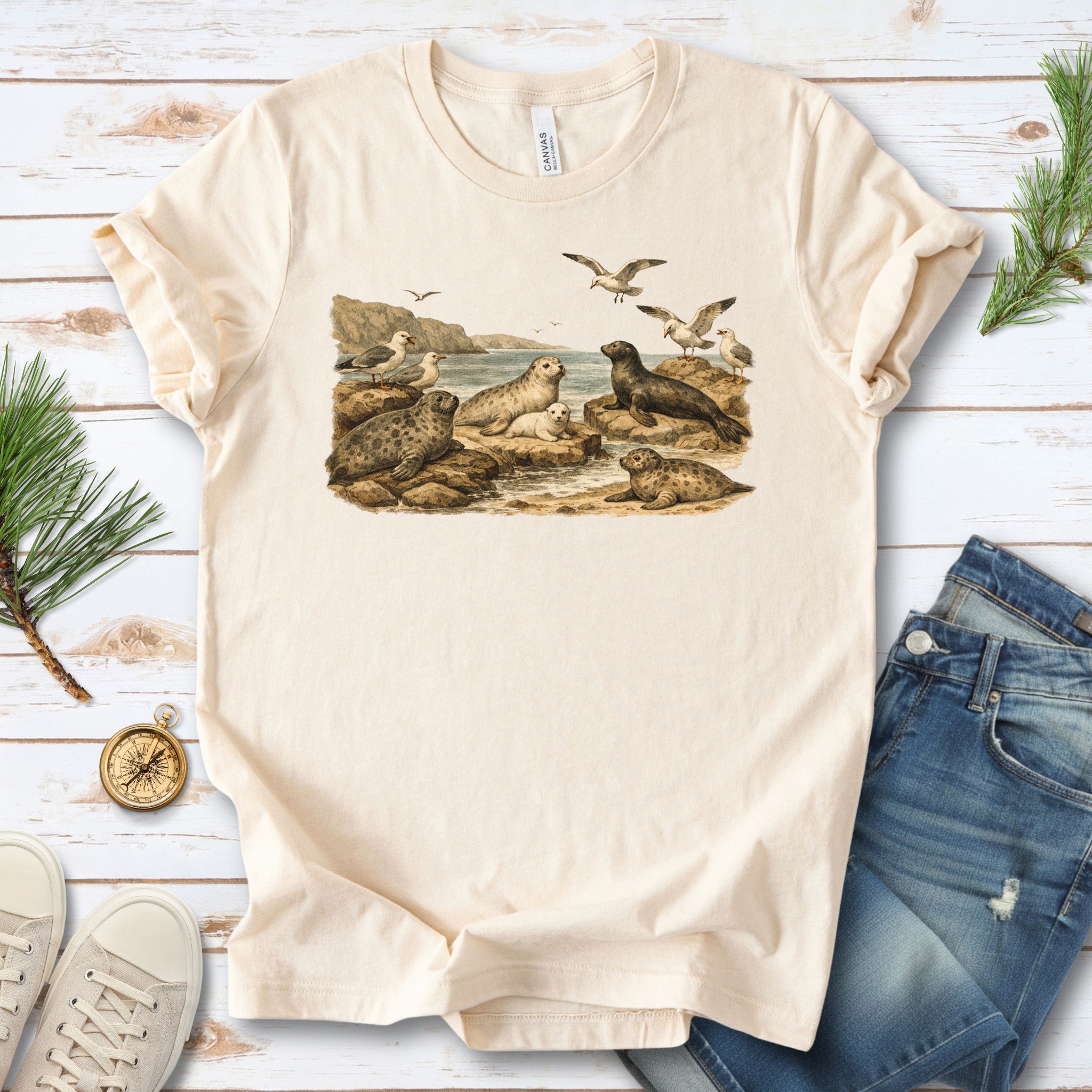 Seaside Rest Vintage Coastal Wildlife T-Shirt
