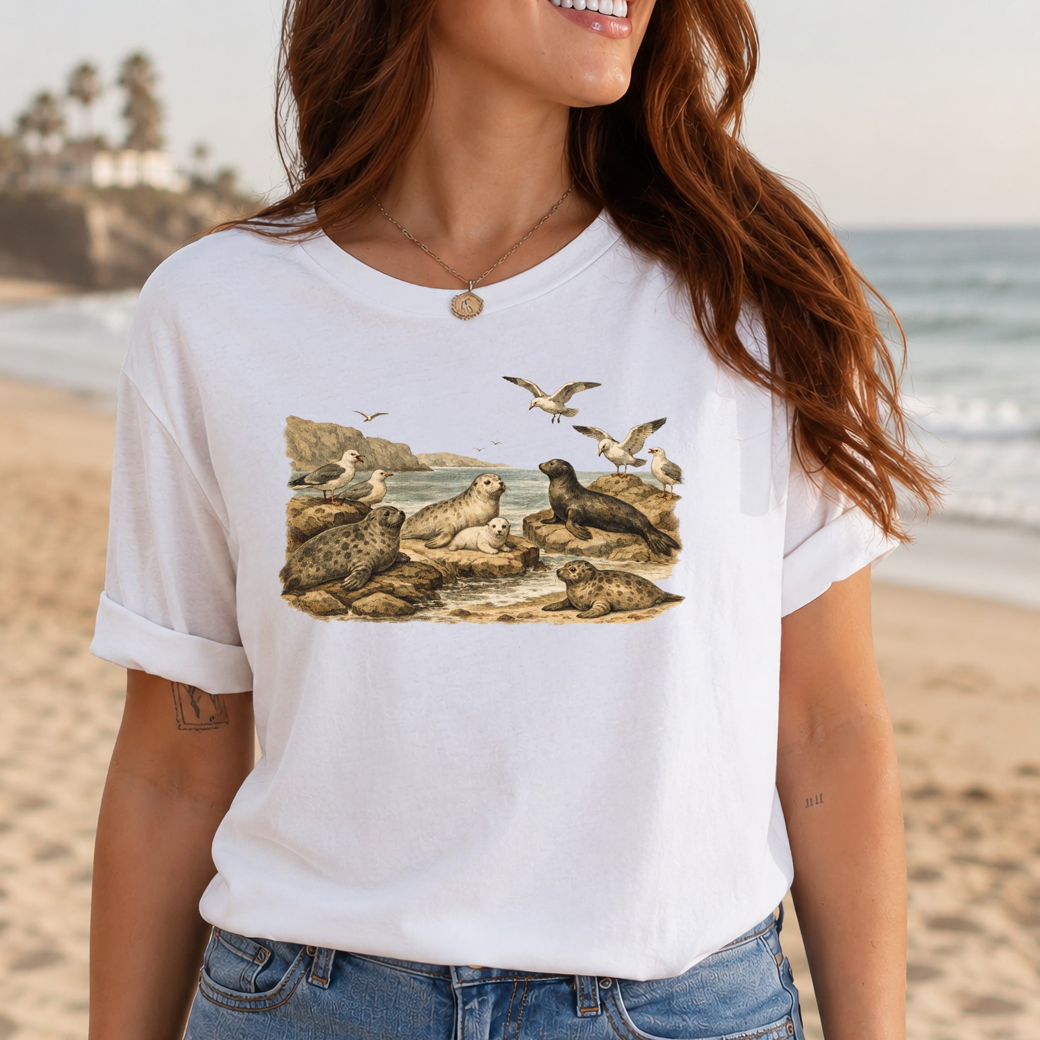 Seaside Rest Vintage Coastal Wildlife T-Shirt
