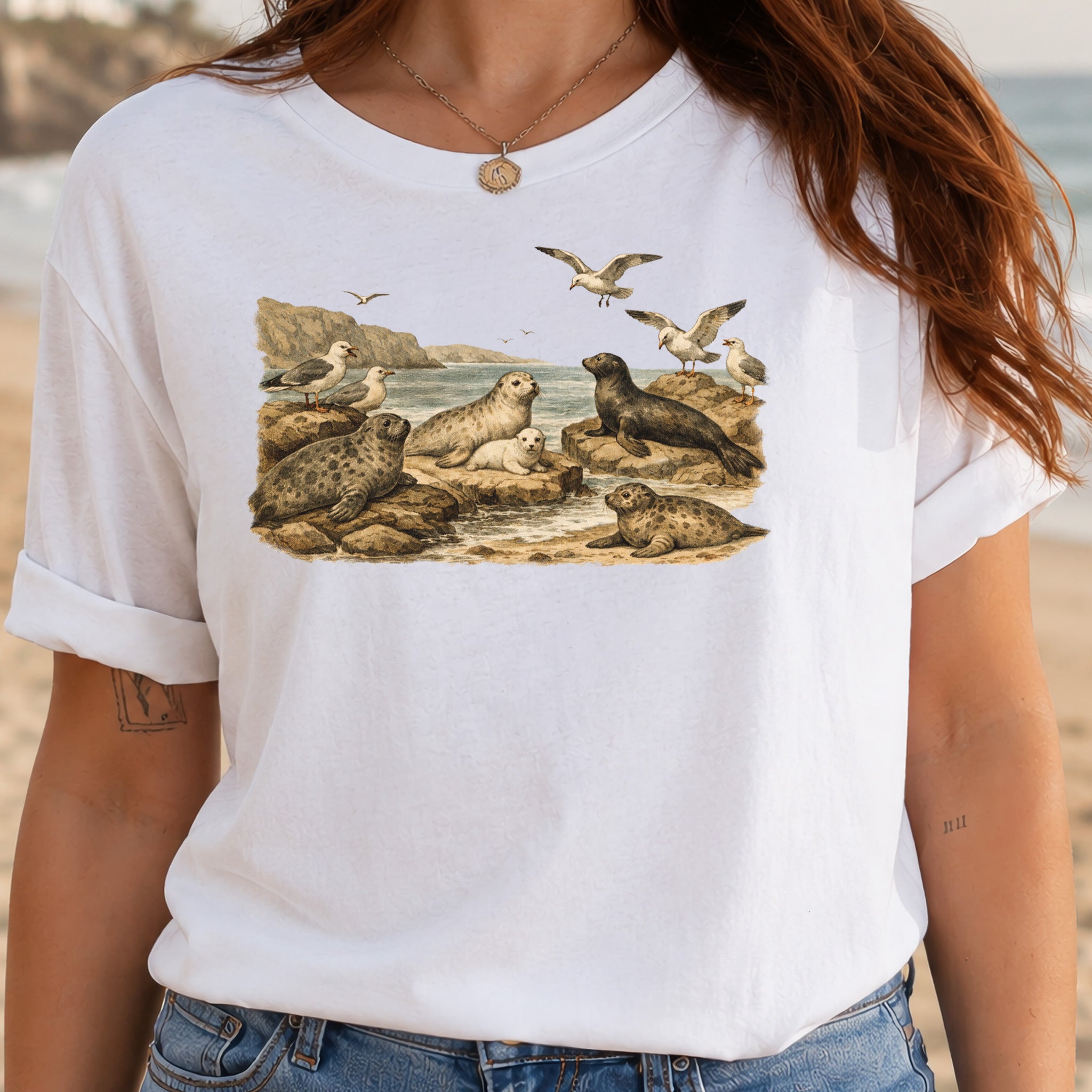 Seaside Rest Vintage Coastal Wildlife T-Shirt
