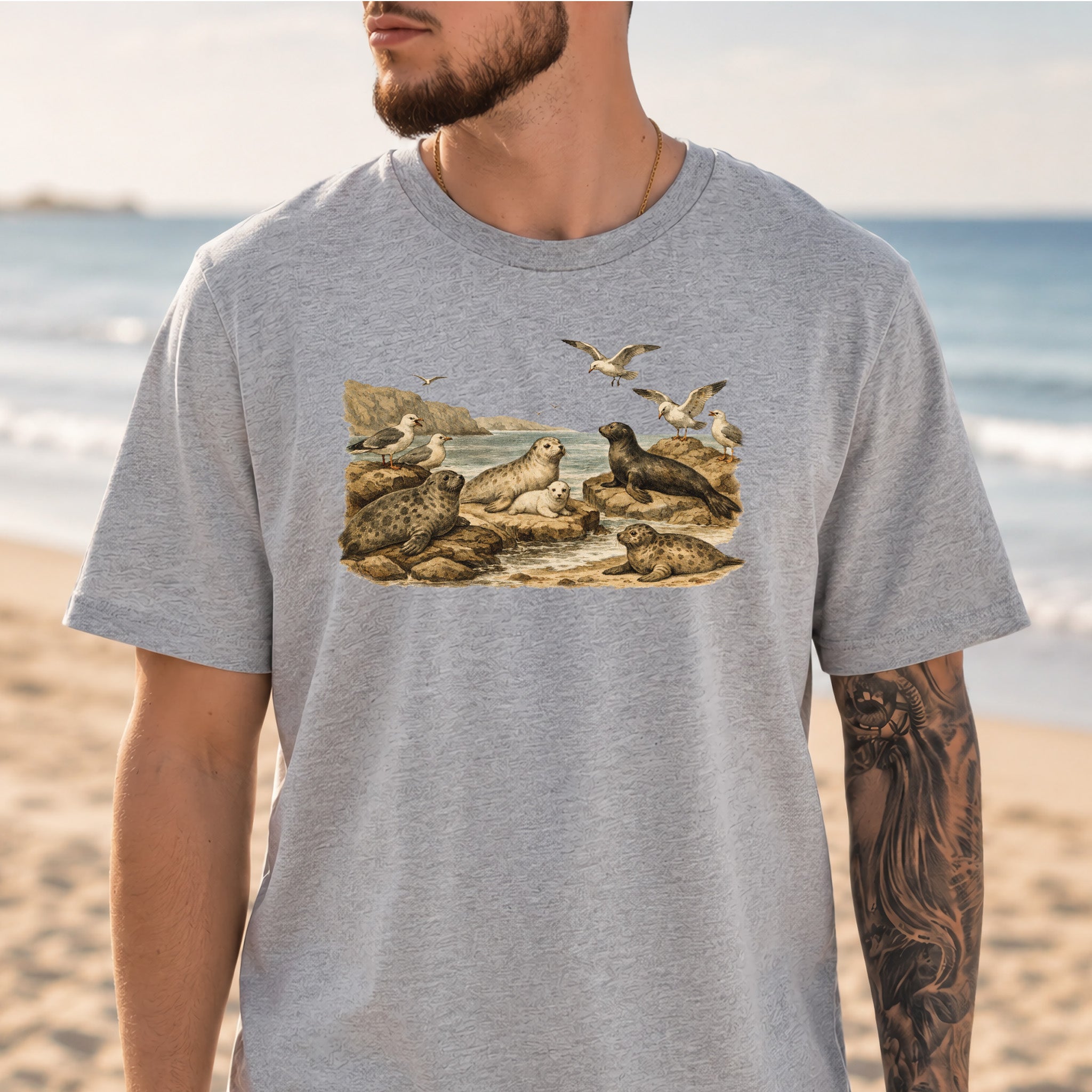 Seaside Rest Vintage Coastal Wildlife T-Shirt