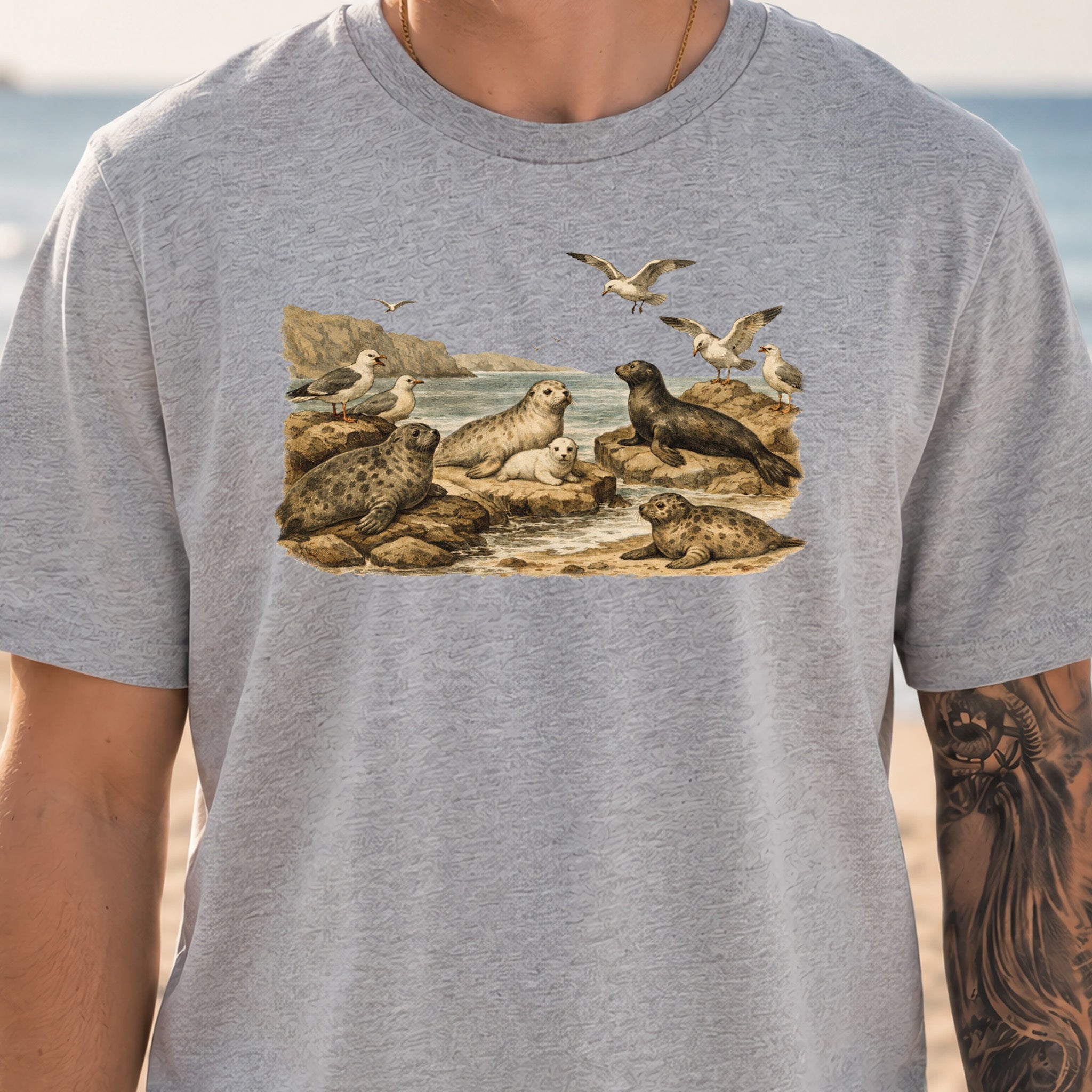 Seaside Rest Vintage Coastal Wildlife T-Shirt