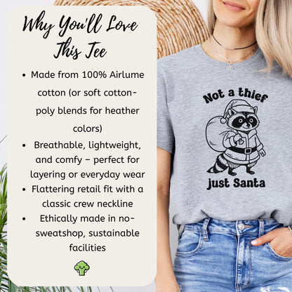 Shadow Santa Raccoon T-Shirt – Funny Feral Christmas Gift Tee
