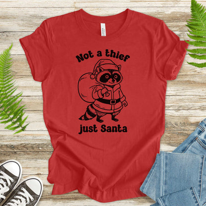 Shadow Santa Raccoon T-Shirt – Funny Feral Christmas Gift Tee