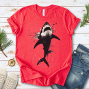 Shark T-Shirt - Print Splatter & Watercolor
