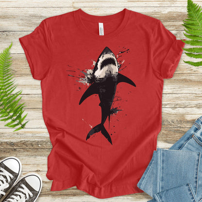 Shark T-Shirt - Print Splatter & Watercolor - TShirtree