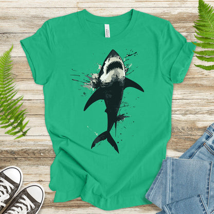 Shark T-Shirt - Print Splatter & Watercolor - TShirtree