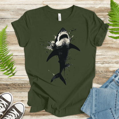 Shark T-Shirt - Print Splatter & Watercolor - TShirtree