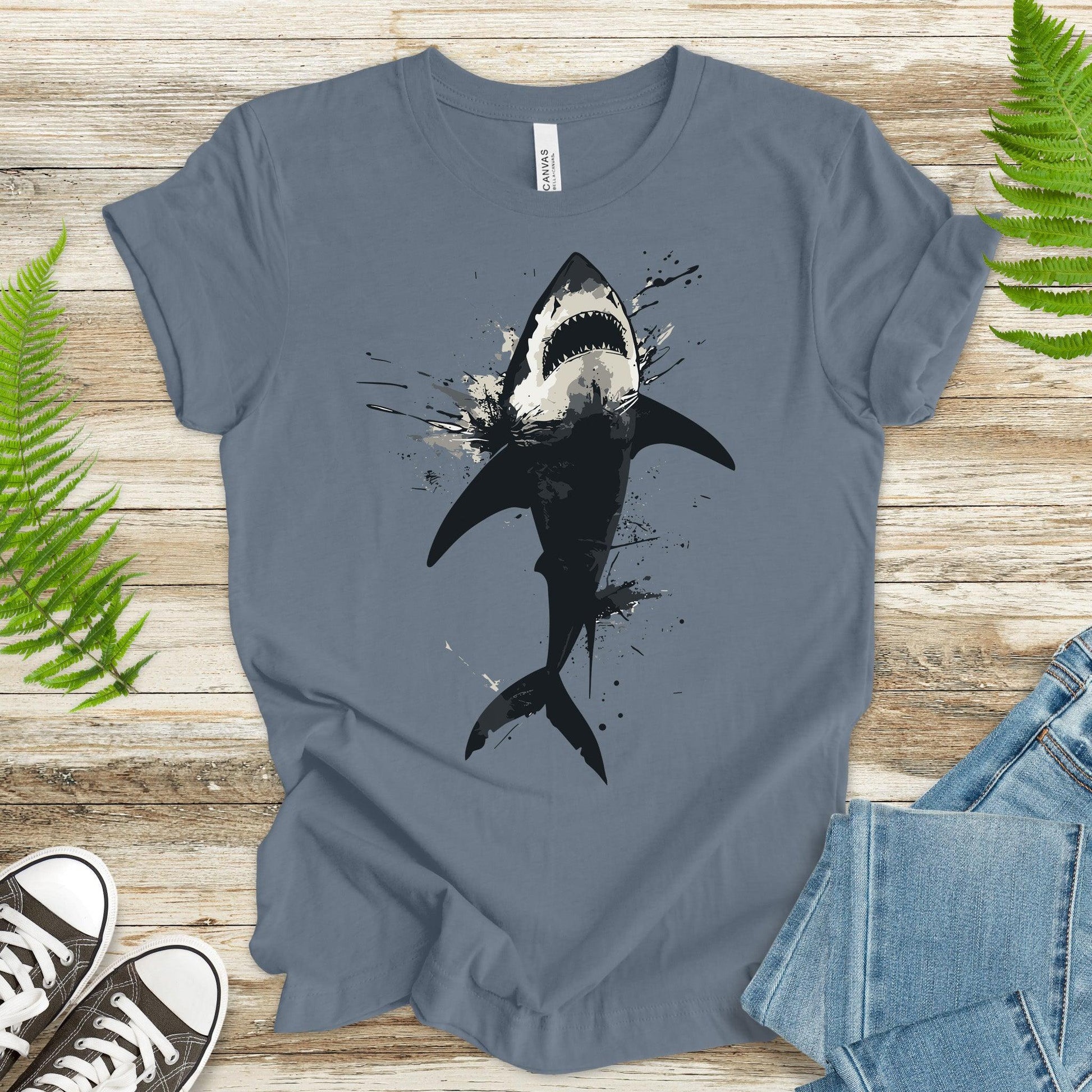 Shark T-Shirt - Print Splatter & Watercolor - TShirtree