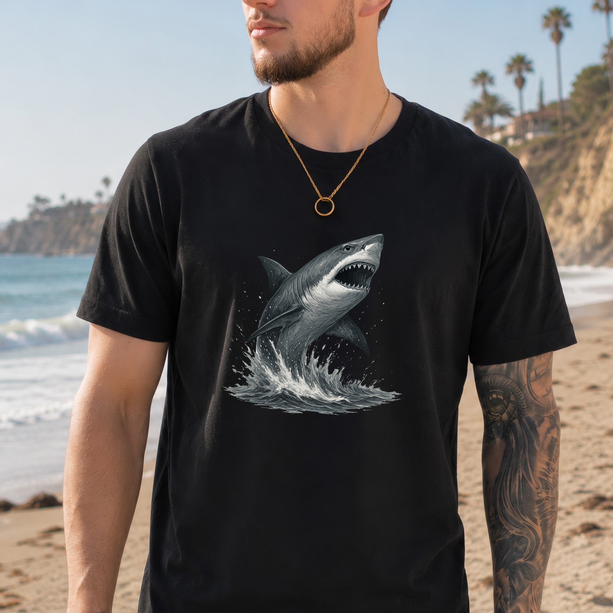 Great White Shark T-Shirt – Bold Ocean Predator Tee for Shark Lovers