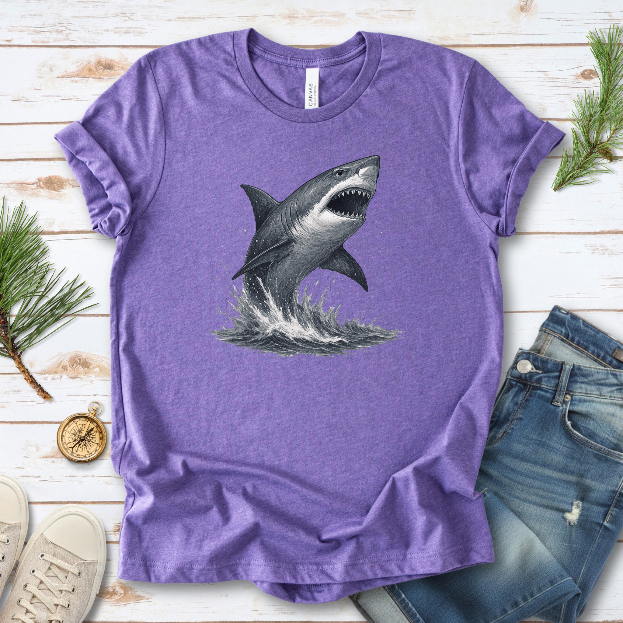 Great White Shark T-Shirt – Bold Ocean Predator Tee for Shark Lovers