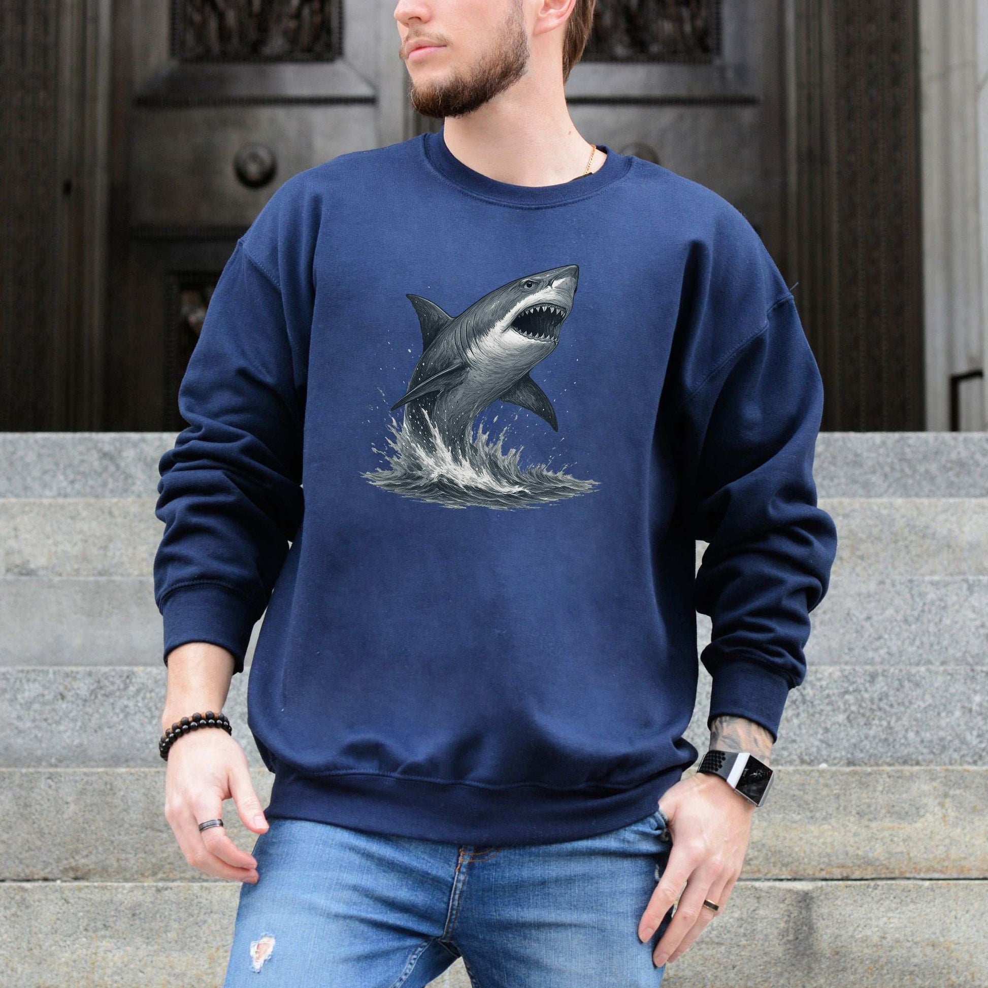 Great White Shark Sweatshirt – Bold Ocean Power for Fearless Souls