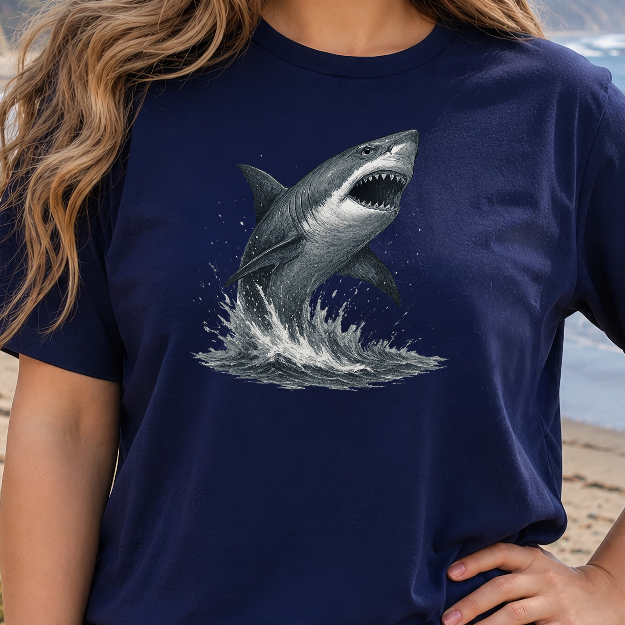Great White Shark T-Shirt – Bold Ocean Predator Tee for Shark Lovers