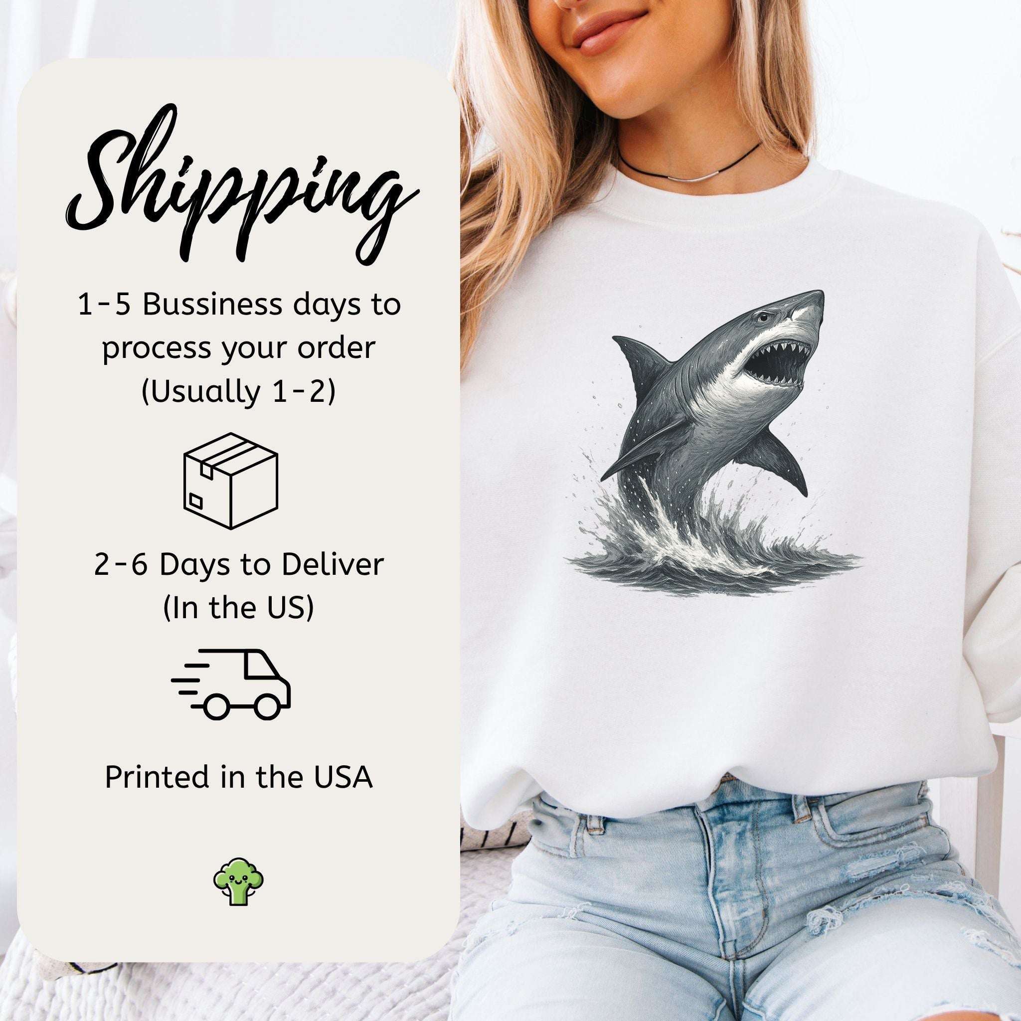 Great White Shark Sweatshirt – Bold Ocean Power for Fearless Souls