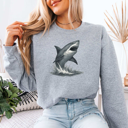 Great White Shark Sweatshirt – Bold Ocean Power for Fearless Souls