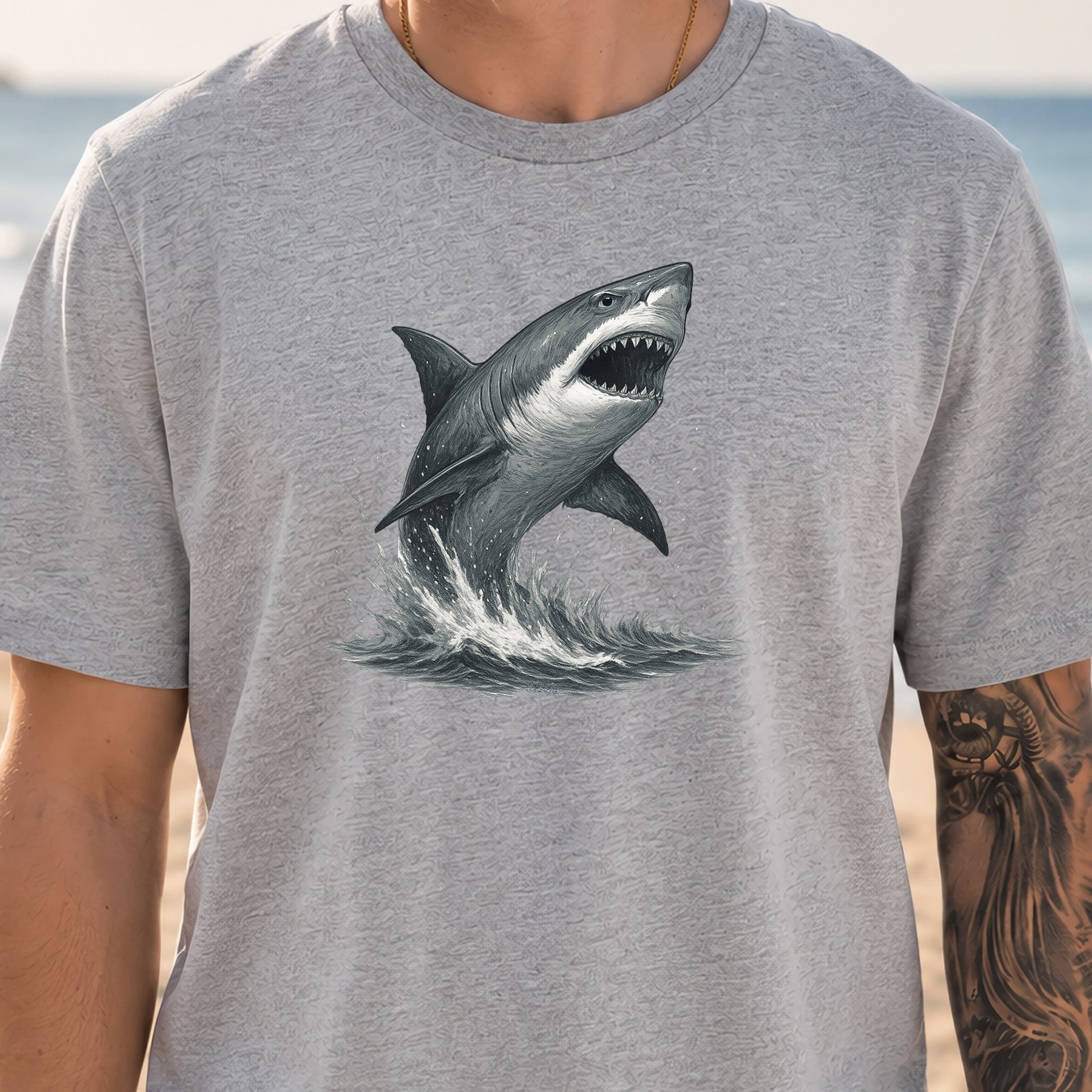 Great White Shark T-Shirt – Bold Ocean Predator Tee for Shark Lovers